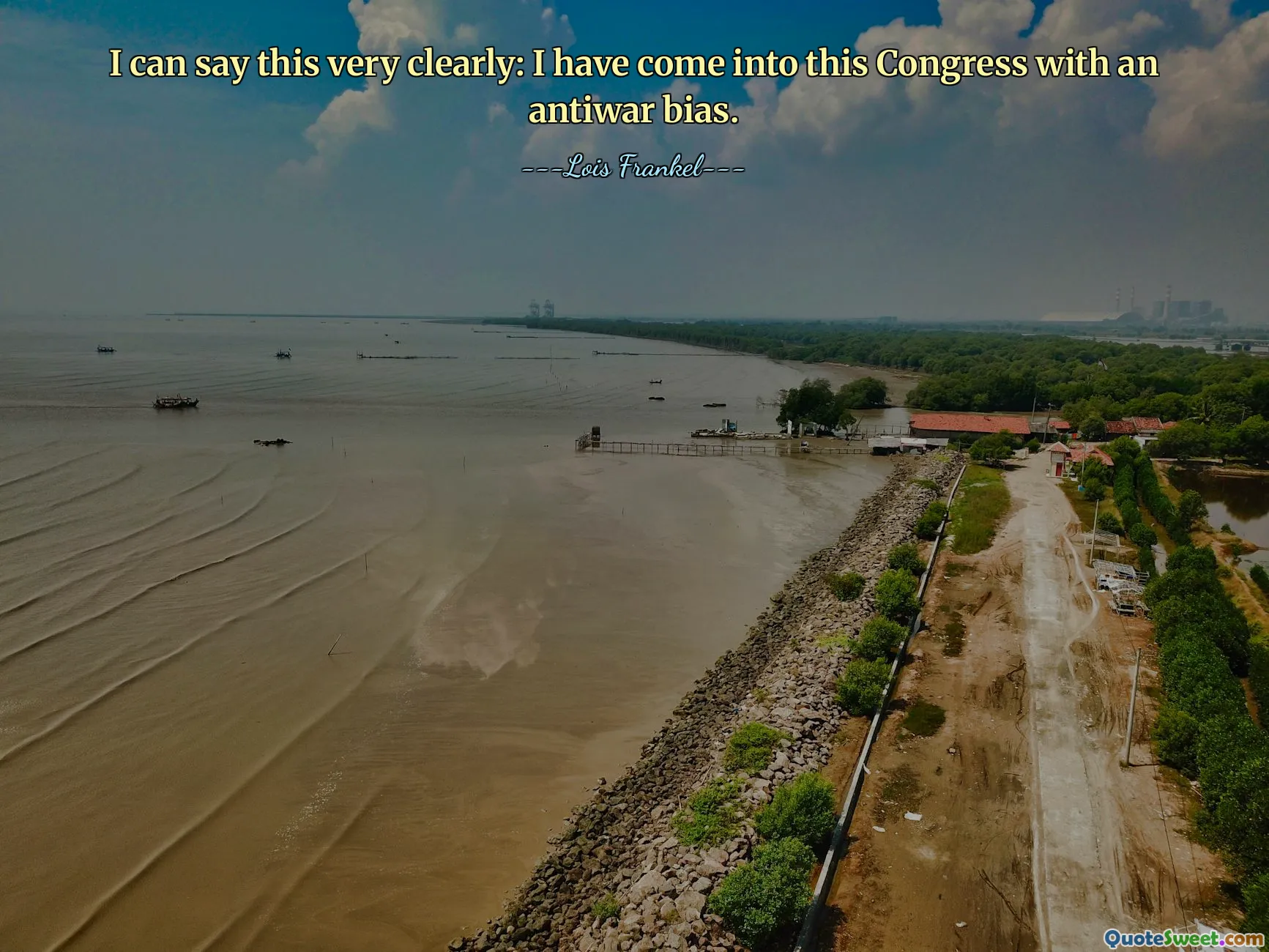 I can say this very clearly: I have come into this Congress with an antiwar bias.