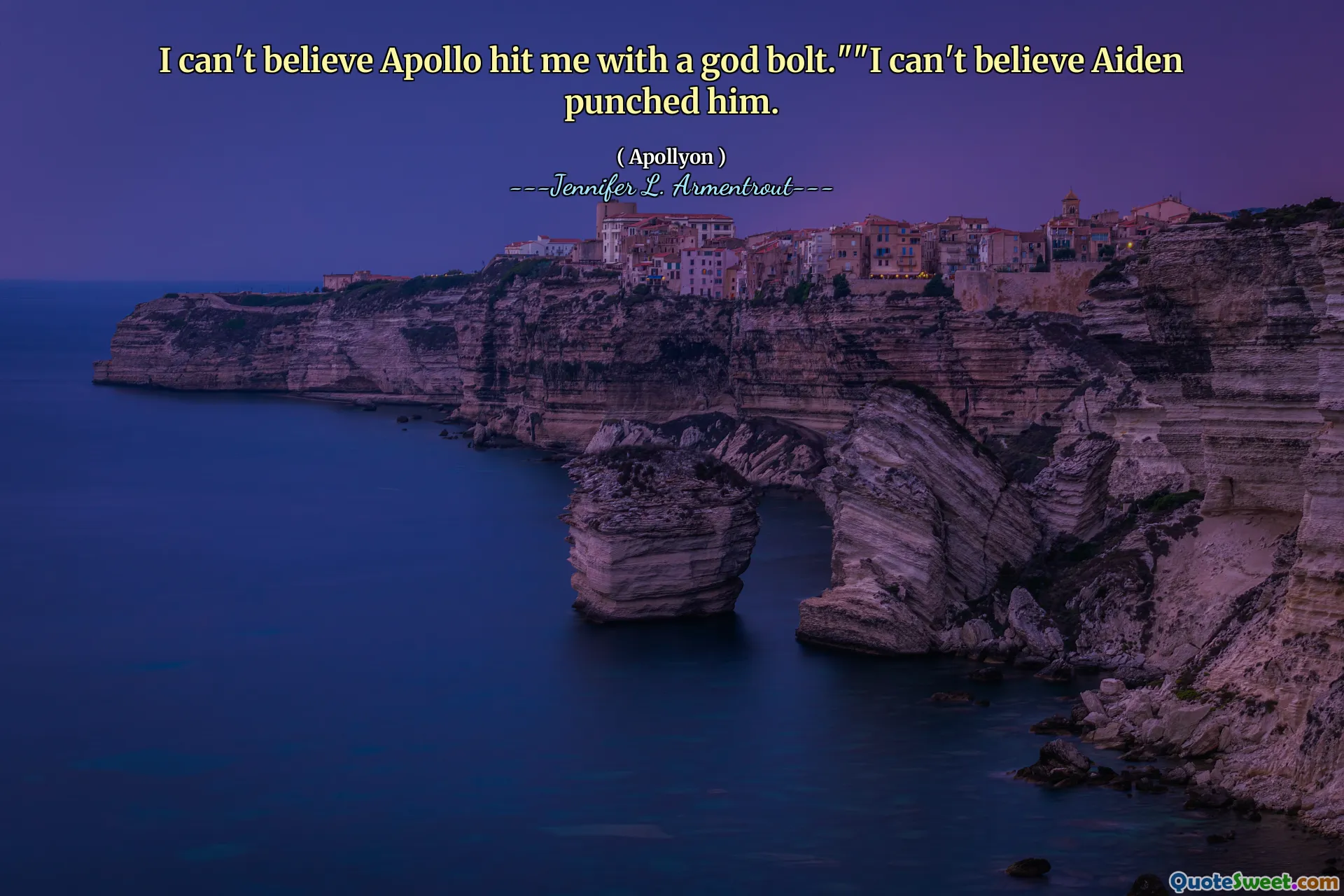 I can't believe Apollo hit me with a god bolt.""I can't believe Aiden punched him.