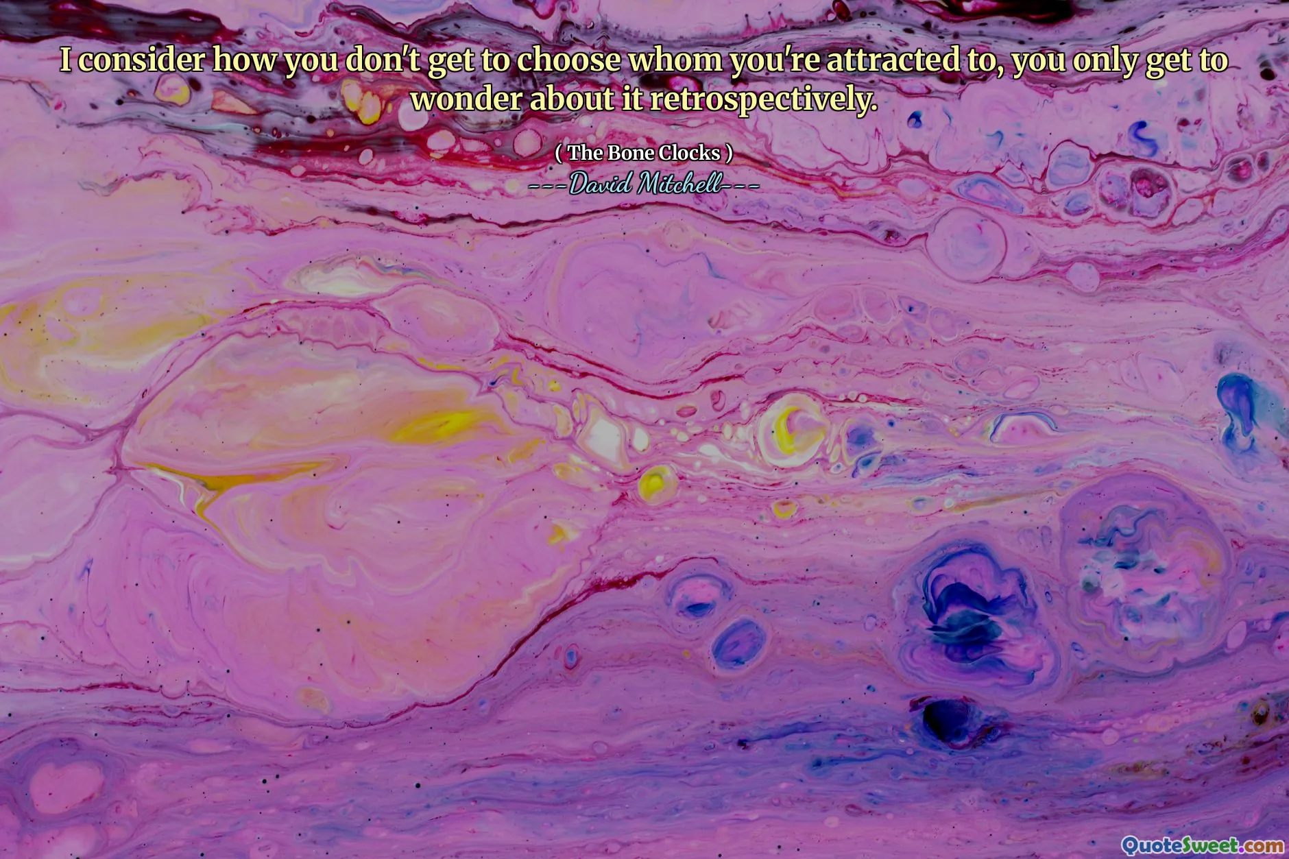 Jag funderar på hur man inte får välja vem man attraheras av, man får bara undra över det i efterhand.