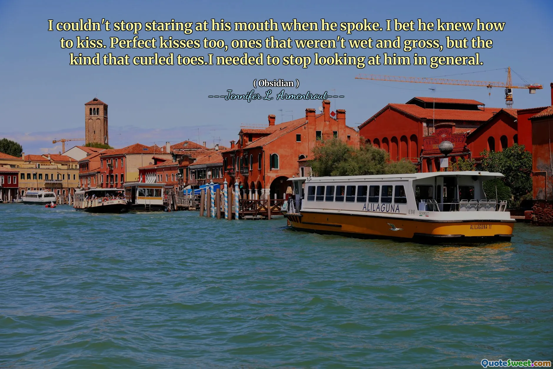 I couldn't stop staring at his mouth when he spoke. I bet he knew how to kiss. Perfect kisses too, ones that weren't wet and gross, but the kind that curled toes.I needed to stop looking at him in general.