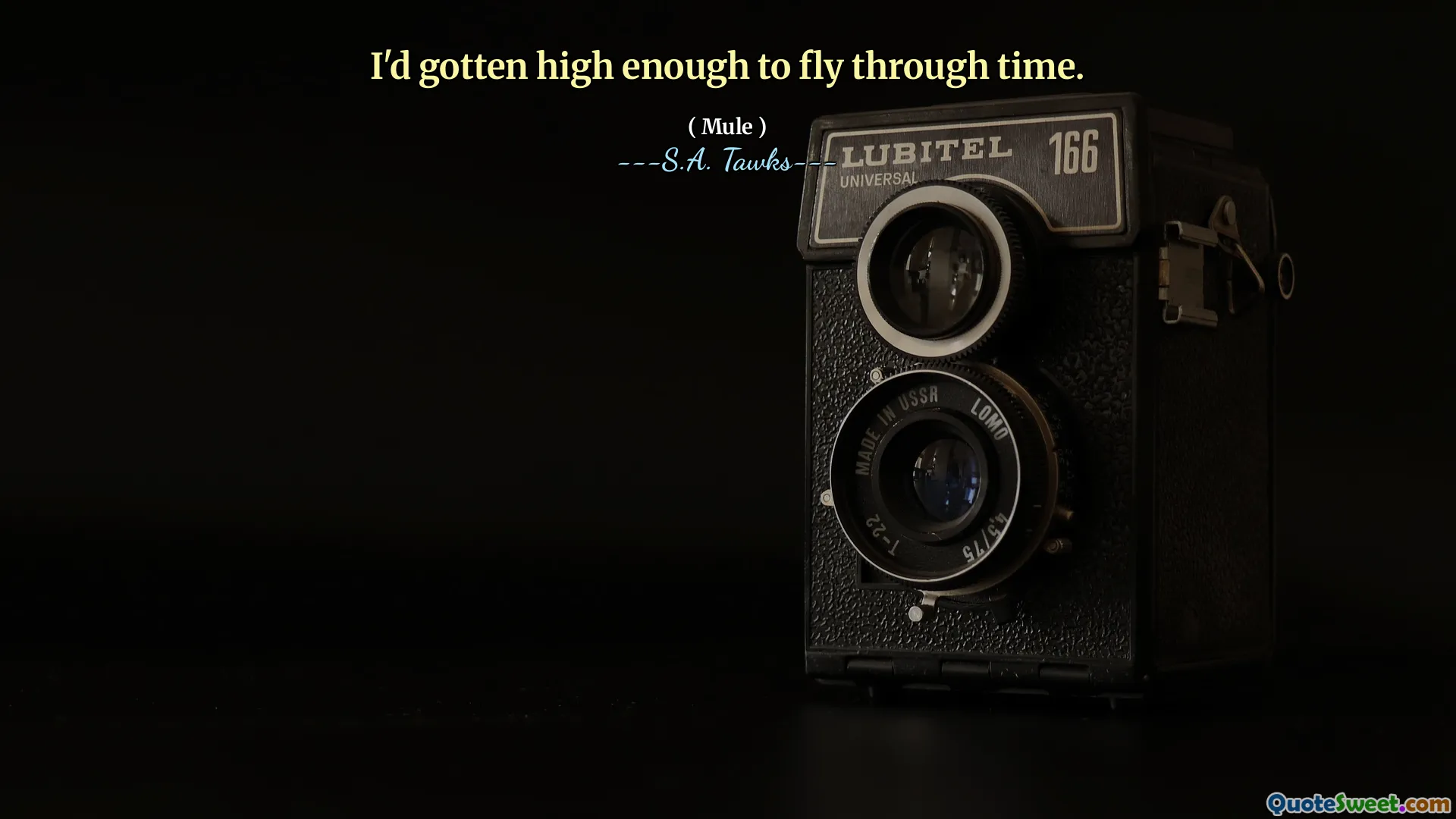 I'd gotten high enough to fly through time.