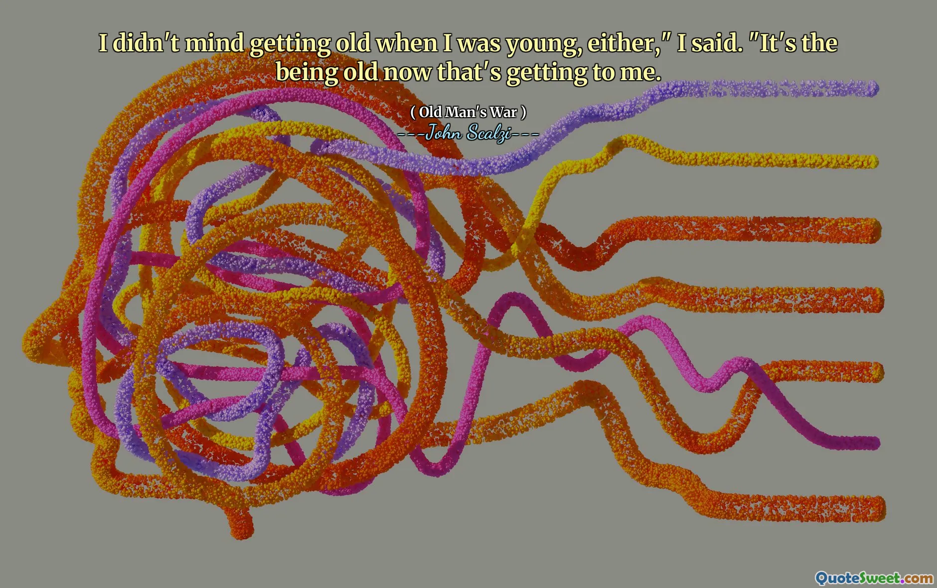 I didn't mind getting old when I was young, either," I said. "It's the being old now that's getting to me.