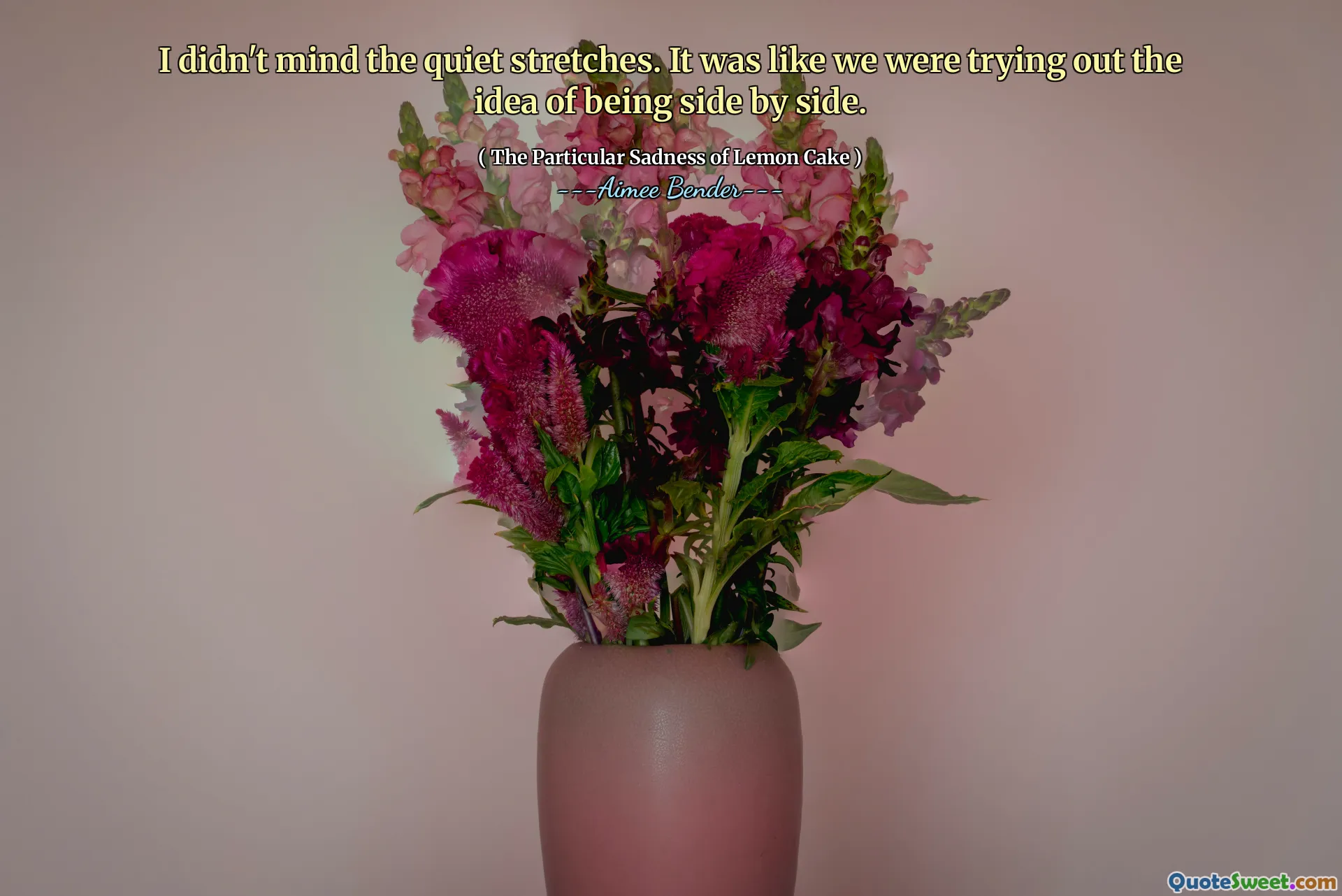 Nu m -a deranjat întinderile liniștite. Era ca și cum am încerca ideea de a fi unul lângă altul.