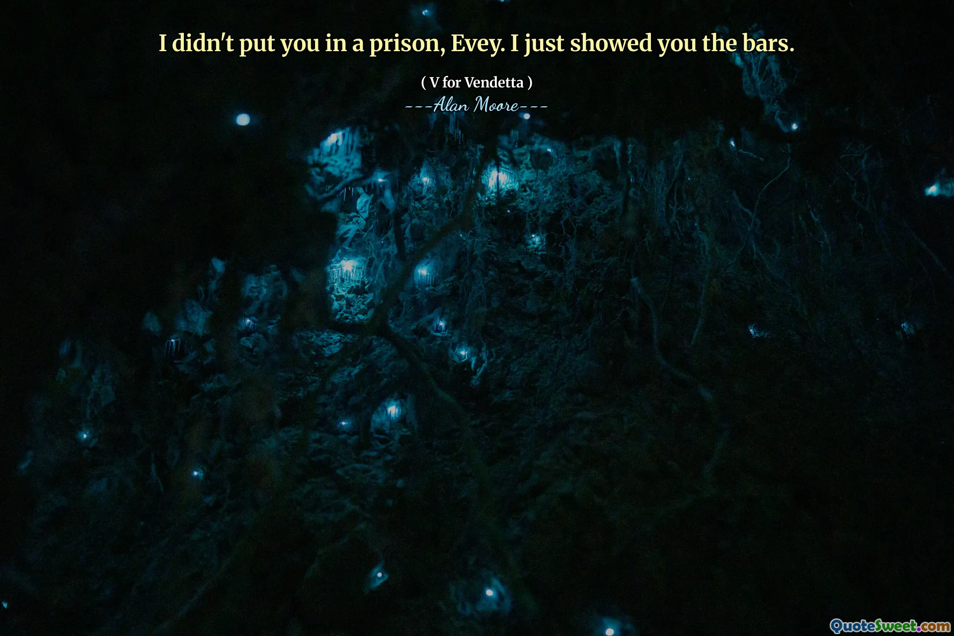 I didn't put you in a prison, Evey. I just showed you the bars.