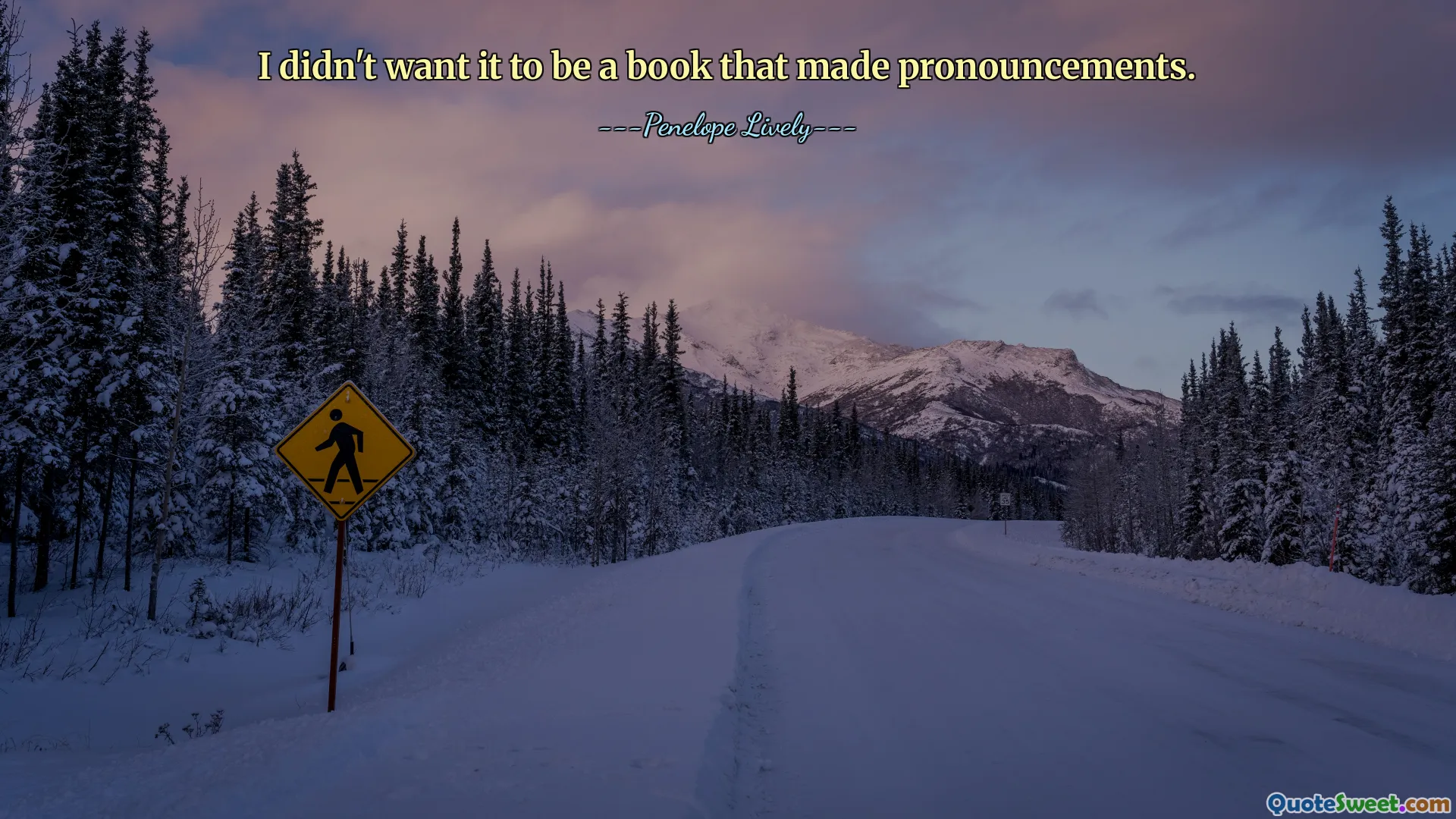 I didn't want it to be a book that made pronouncements.