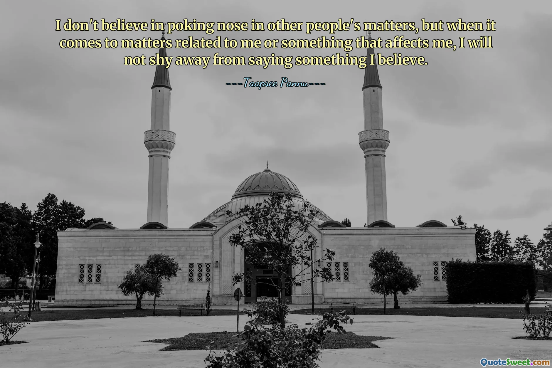 I don't believe in poking nose in other people's matters, but when it comes to matters related to me or something that affects me, I will not shy away from saying something I believe.