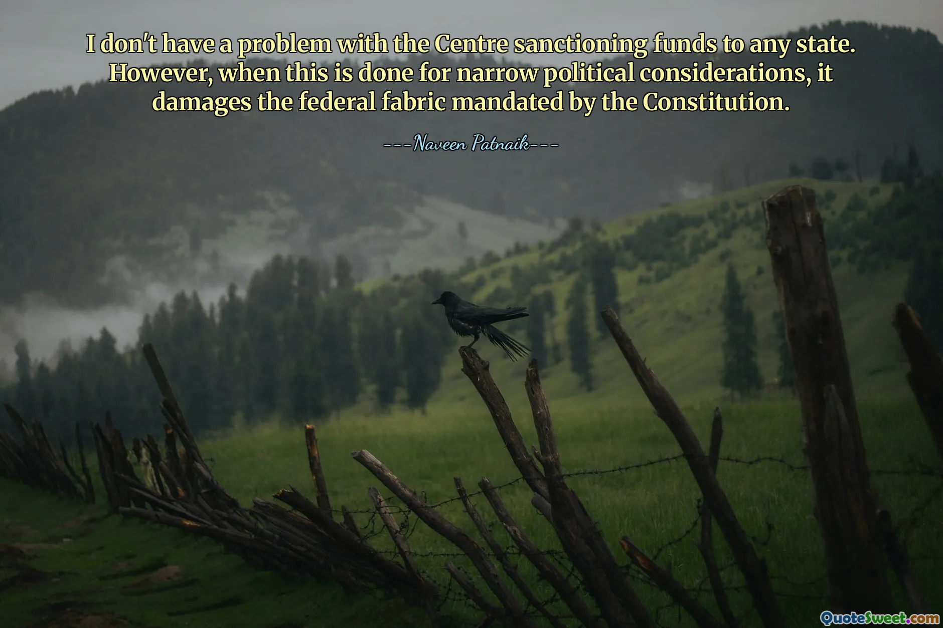 Jeg har ikke noe problem med at senteret sanksjonerer midler til noen stat. Men når dette gjøres av snevre politiske hensyn, skader det det føderale stoffet som er pålagt av grunnloven.