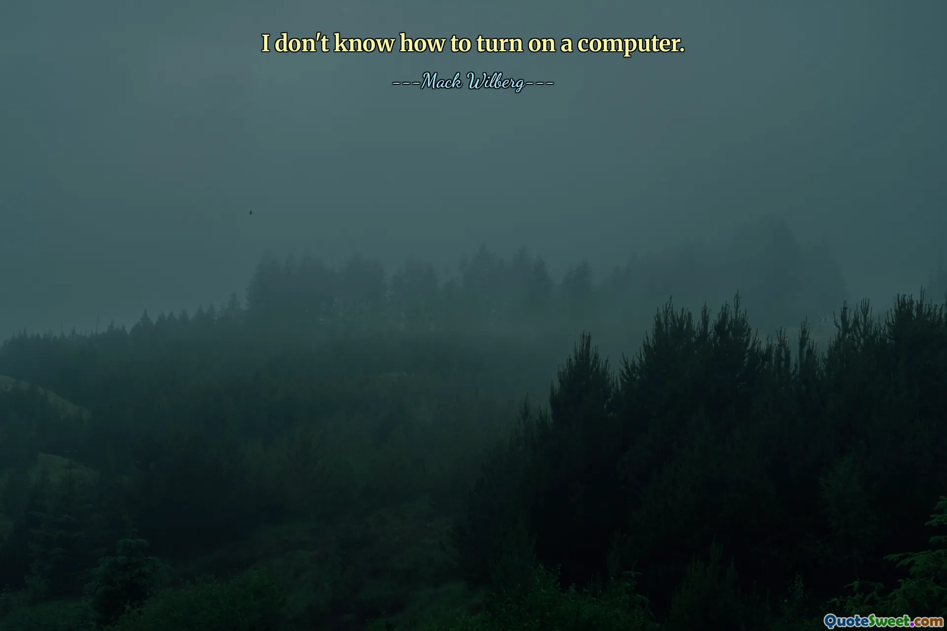 I don't know how to turn on a computer.