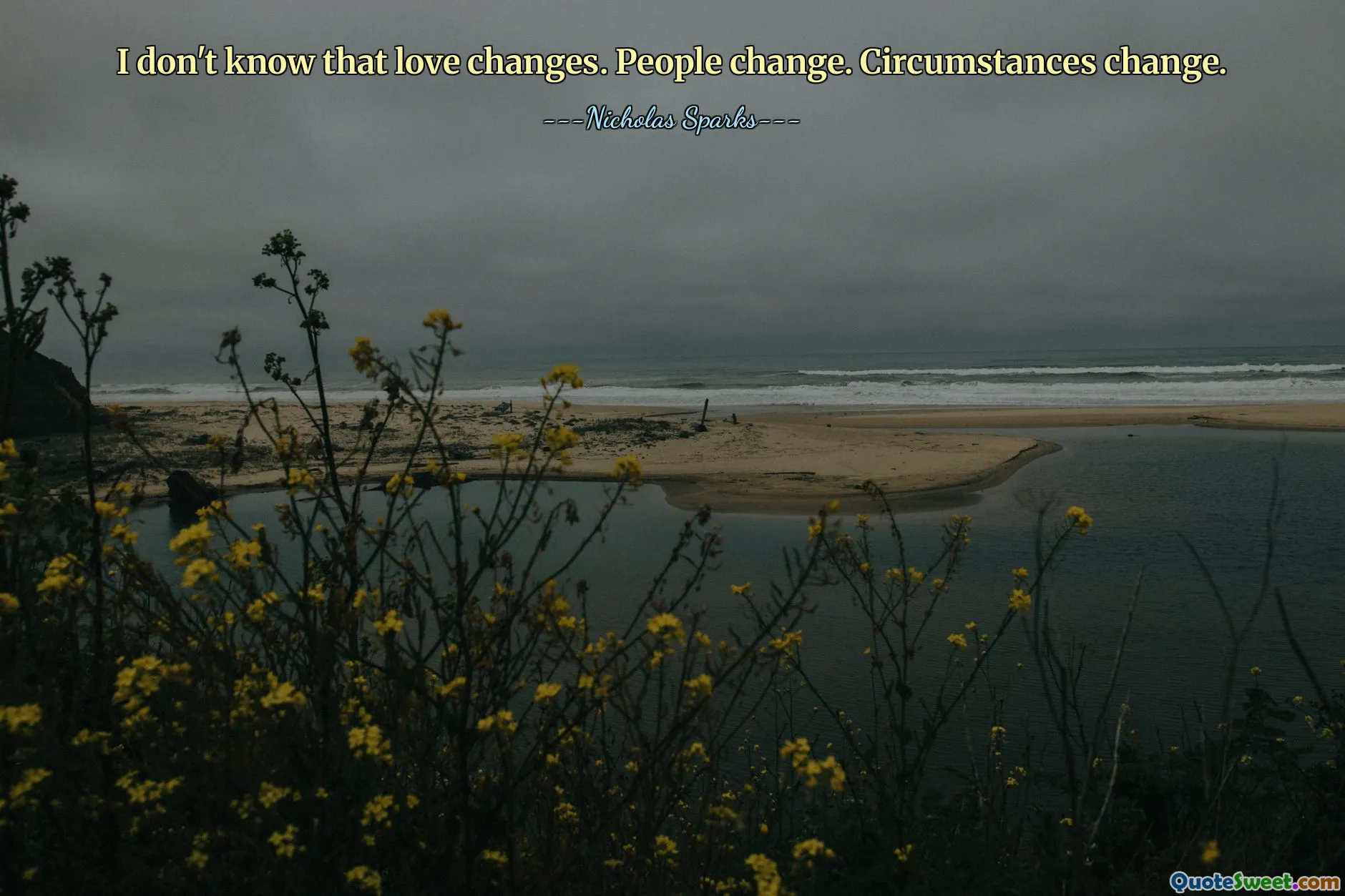 I don't know that love changes. People change. Circumstances change.