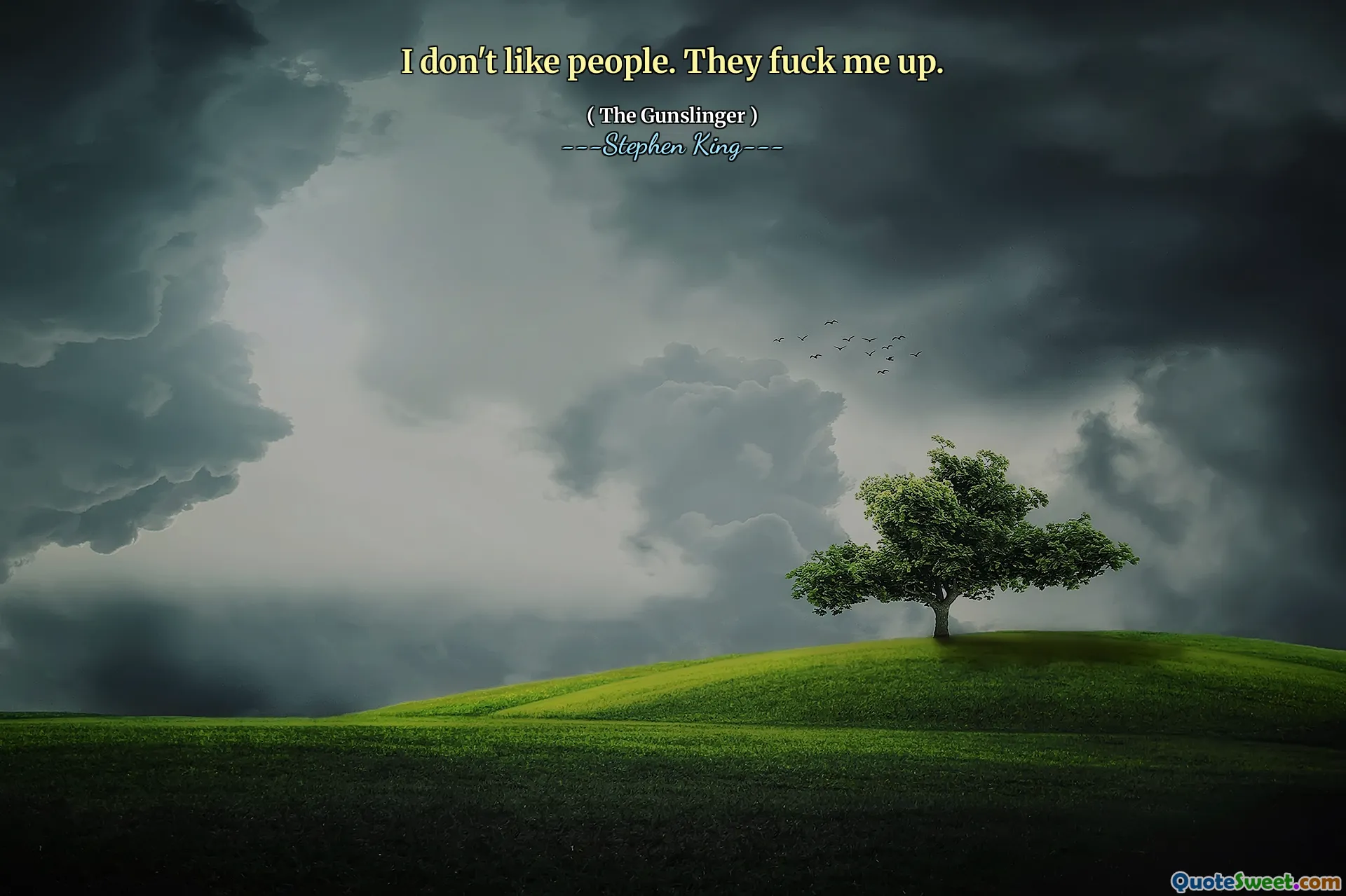 I don't like people. They fuck me up.