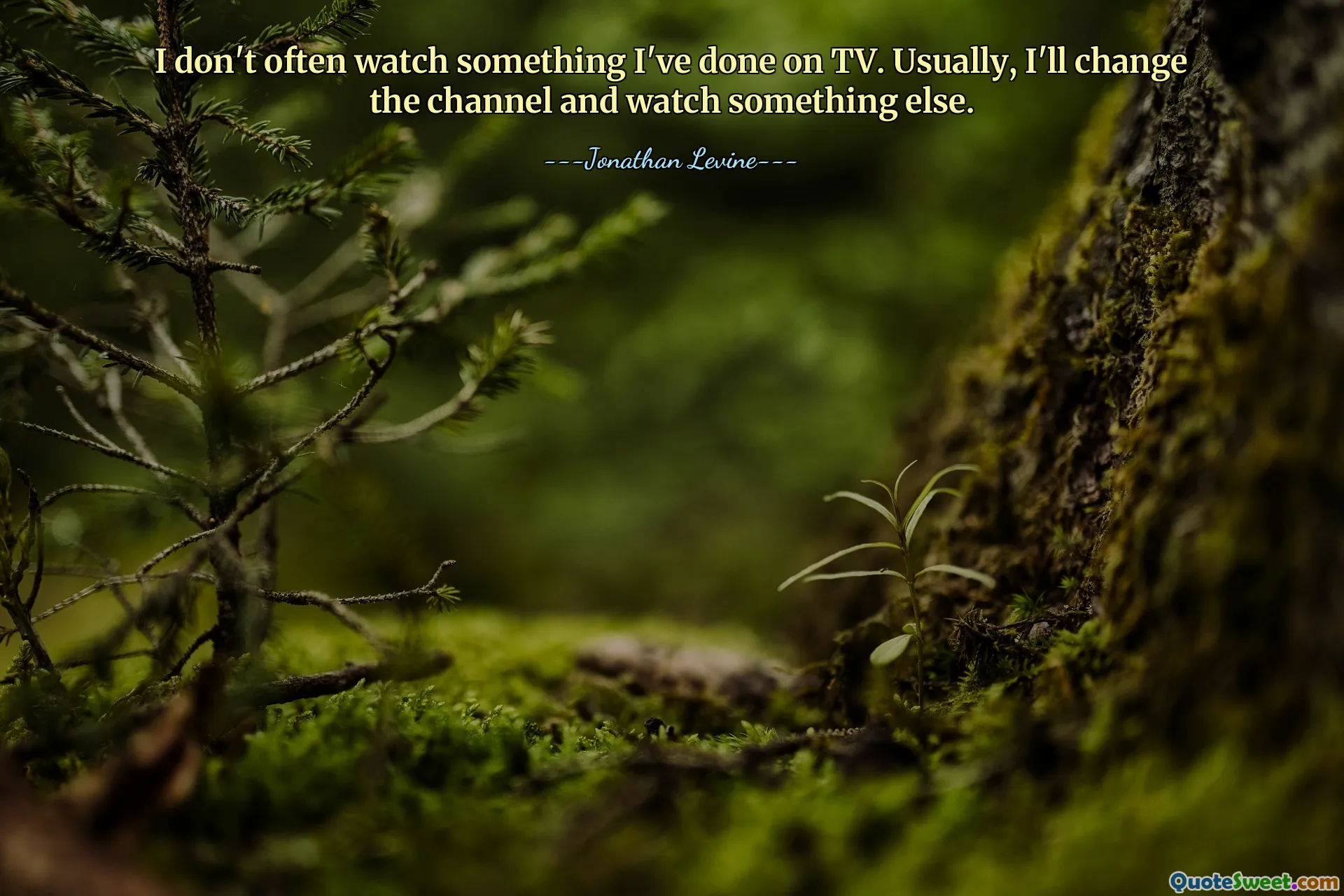 I don't often watch something I've done on TV. Usually, I'll change the channel and watch something else.