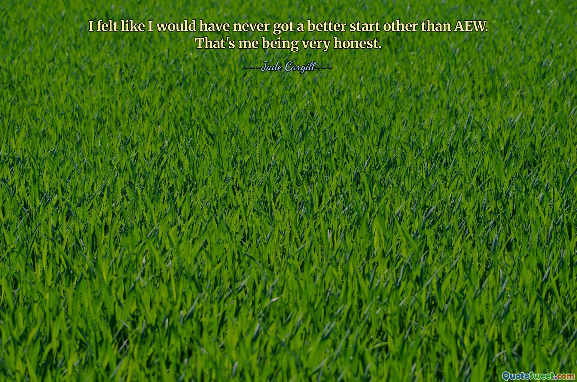 J’avais l’impression que je n’aurais jamais eu un meilleur départ qu’AEW. C'est moi qui suis très honnête.