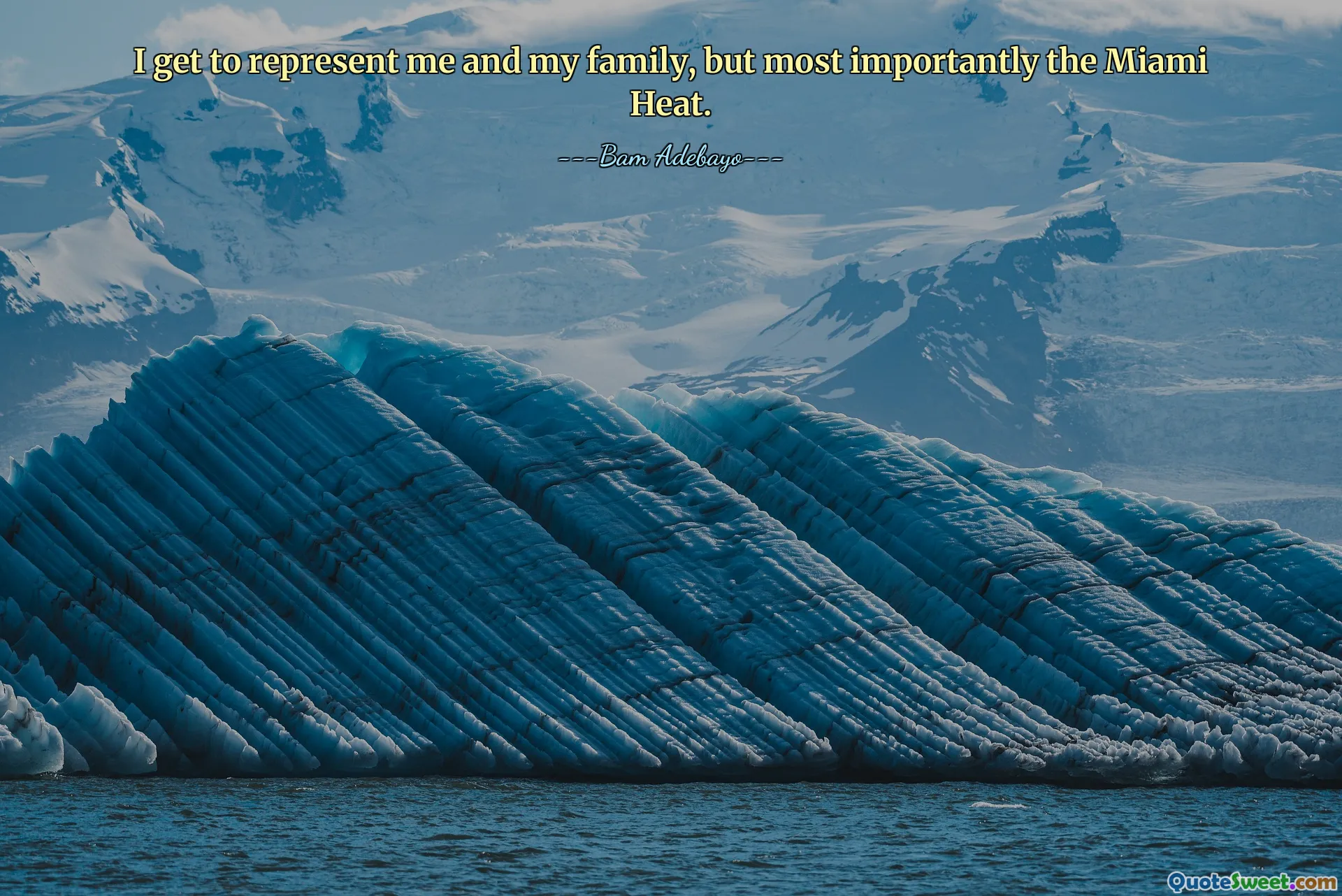 I get to represent me and my family, but most importantly the Miami Heat.