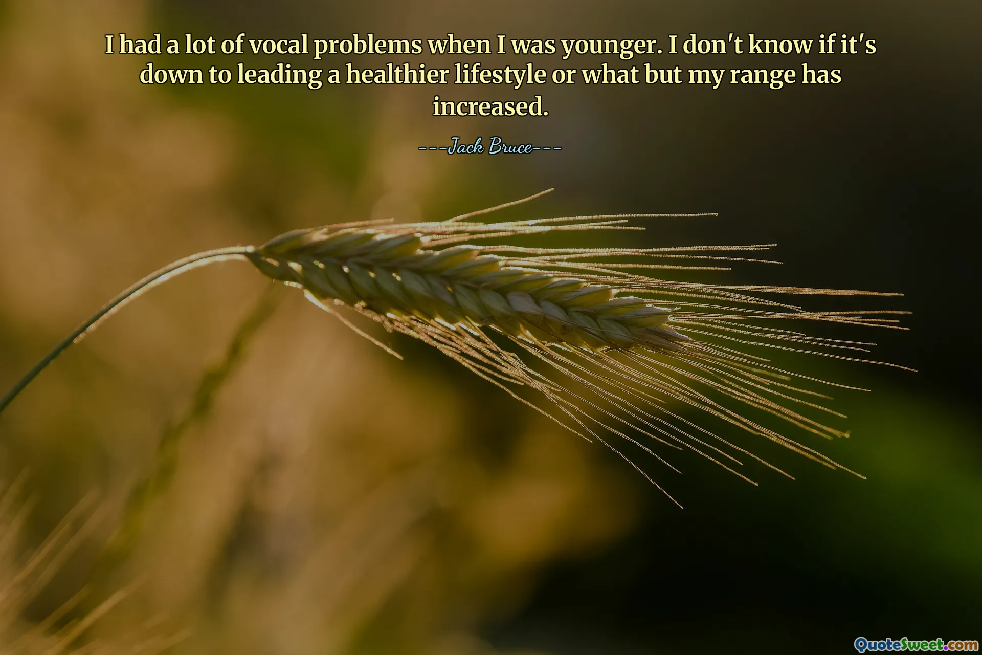I had a lot of vocal problems when I was younger. I don't know if it's down to leading a healthier lifestyle or what but my range has increased.