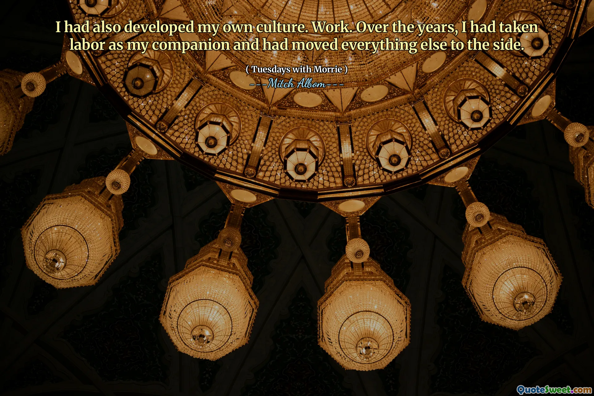 J'avais également développé ma propre culture. Travail. Au fil des ans, j'avais fait du travail comme compagnon et j'avais déplacé tout le reste sur le côté.