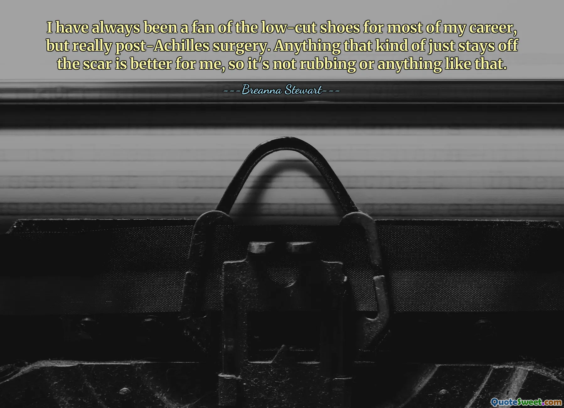 I have always been a fan of the low-cut shoes for most of my career, but really post-Achilles surgery. Anything that kind of just stays off the scar is better for me, so it's not rubbing or anything like that.