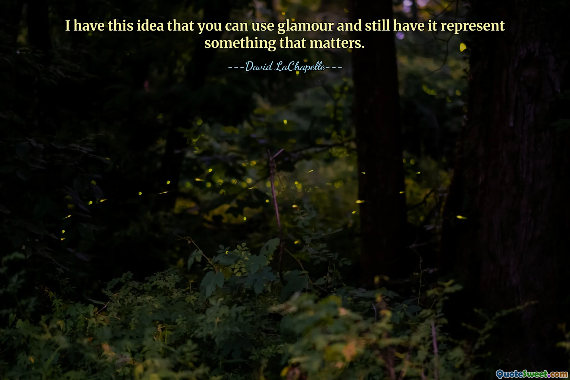 I have this idea that you can use glamour and still have it represent something that matters.