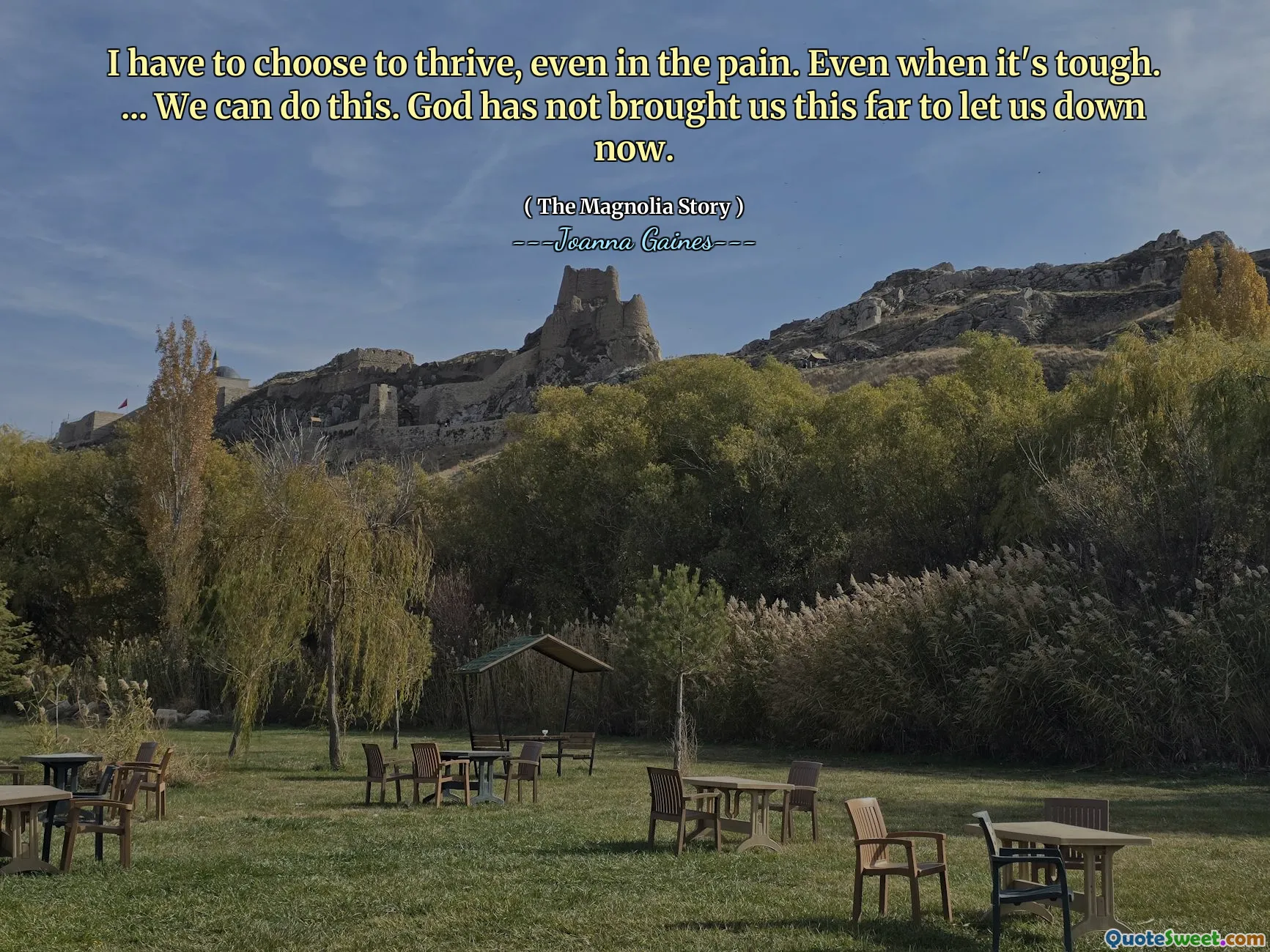 I have to choose to thrive, even in the pain. Even when it's tough. ... We can do this. God has not brought us this far to let us down now.