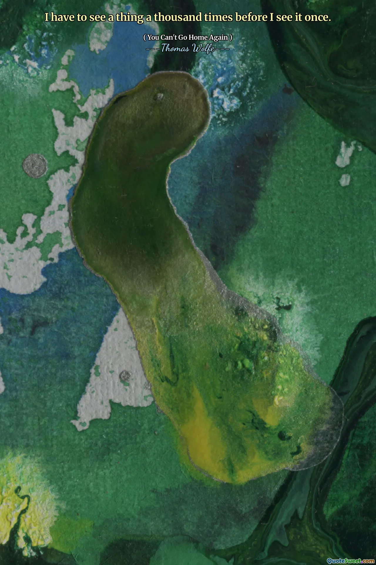 I have to see a thing a thousand times before I see it once.