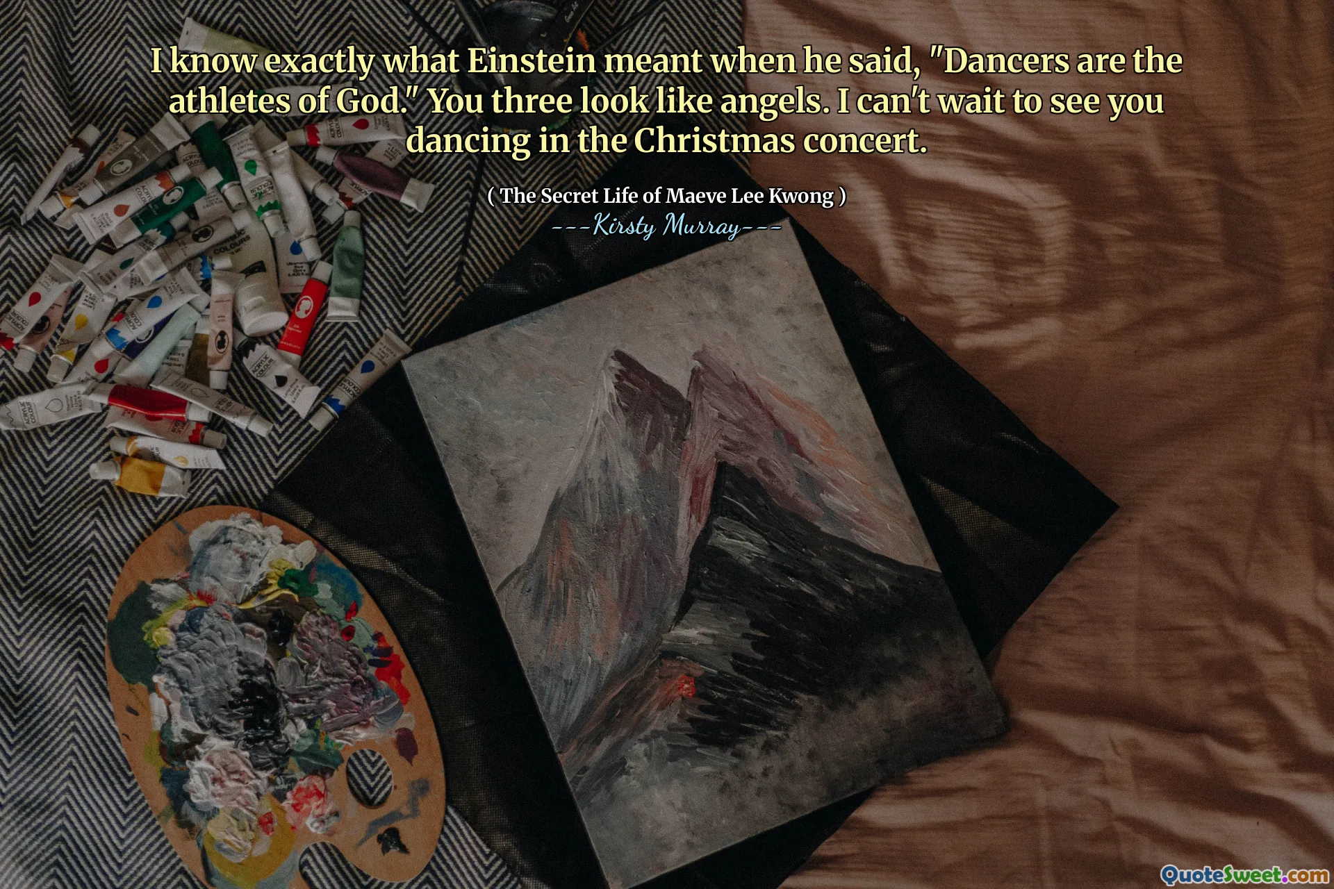 I know exactly what Einstein meant when he said, "Dancers are the athletes of God." You three look like angels. I can't wait to see you dancing in the Christmas concert.