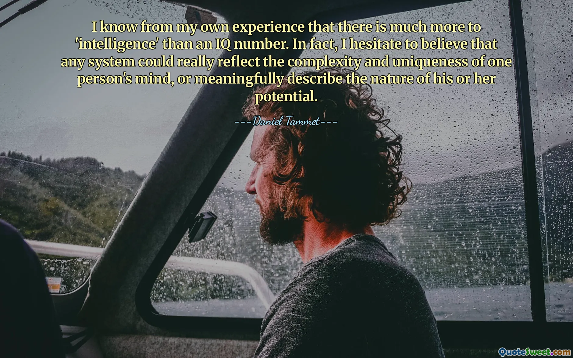 I know from my own experience that there is much more to 'intelligence' than an IQ number. In fact, I hesitate to believe that any system could really reflect the complexity and uniqueness of one person's mind, or meaningfully describe the nature of his or her potential.