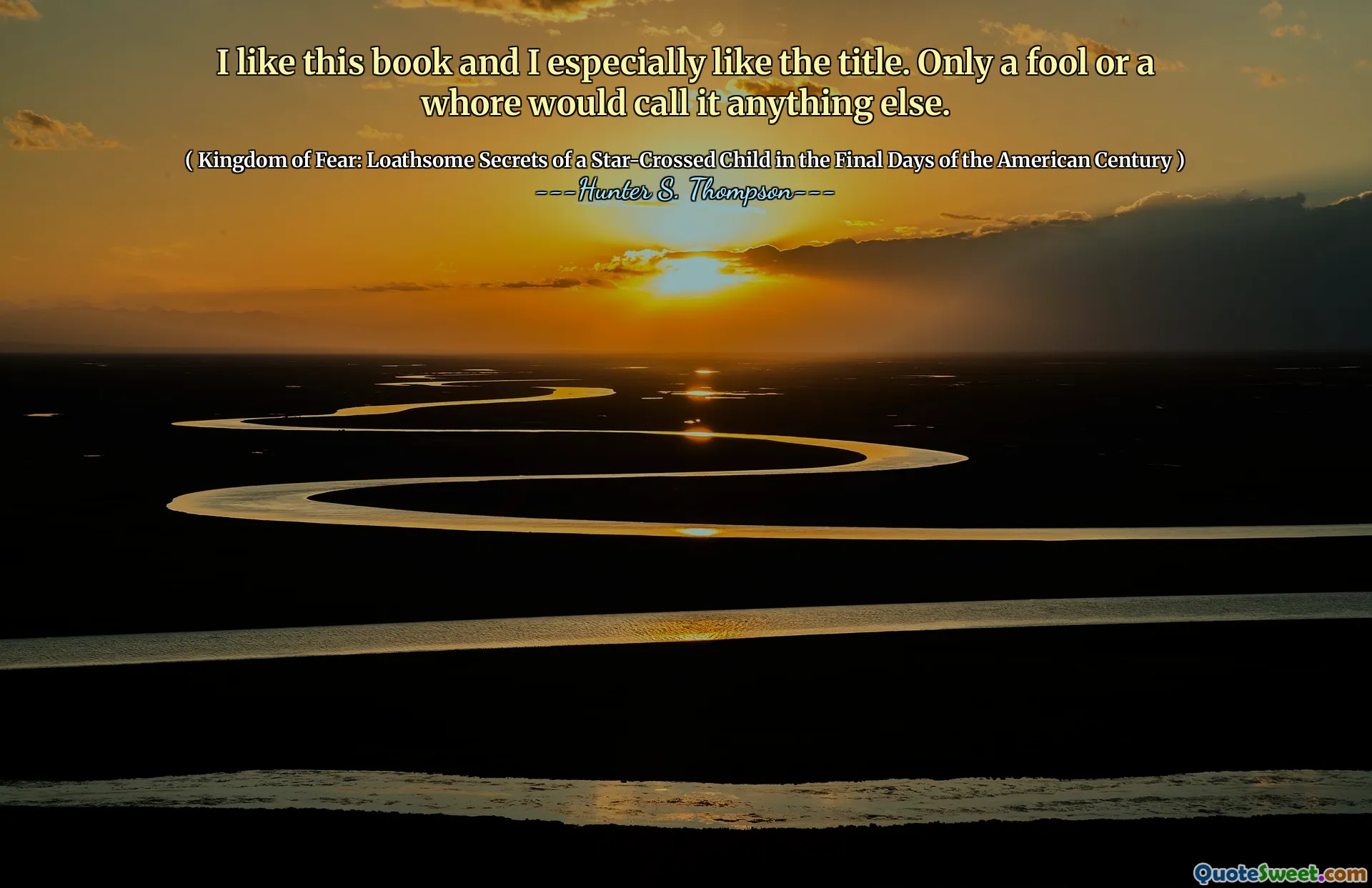 Saya suka buku ini dan saya terutama suka judulnya. Hanya orang bodoh atau pelacur yang menyebutnya apa pun.