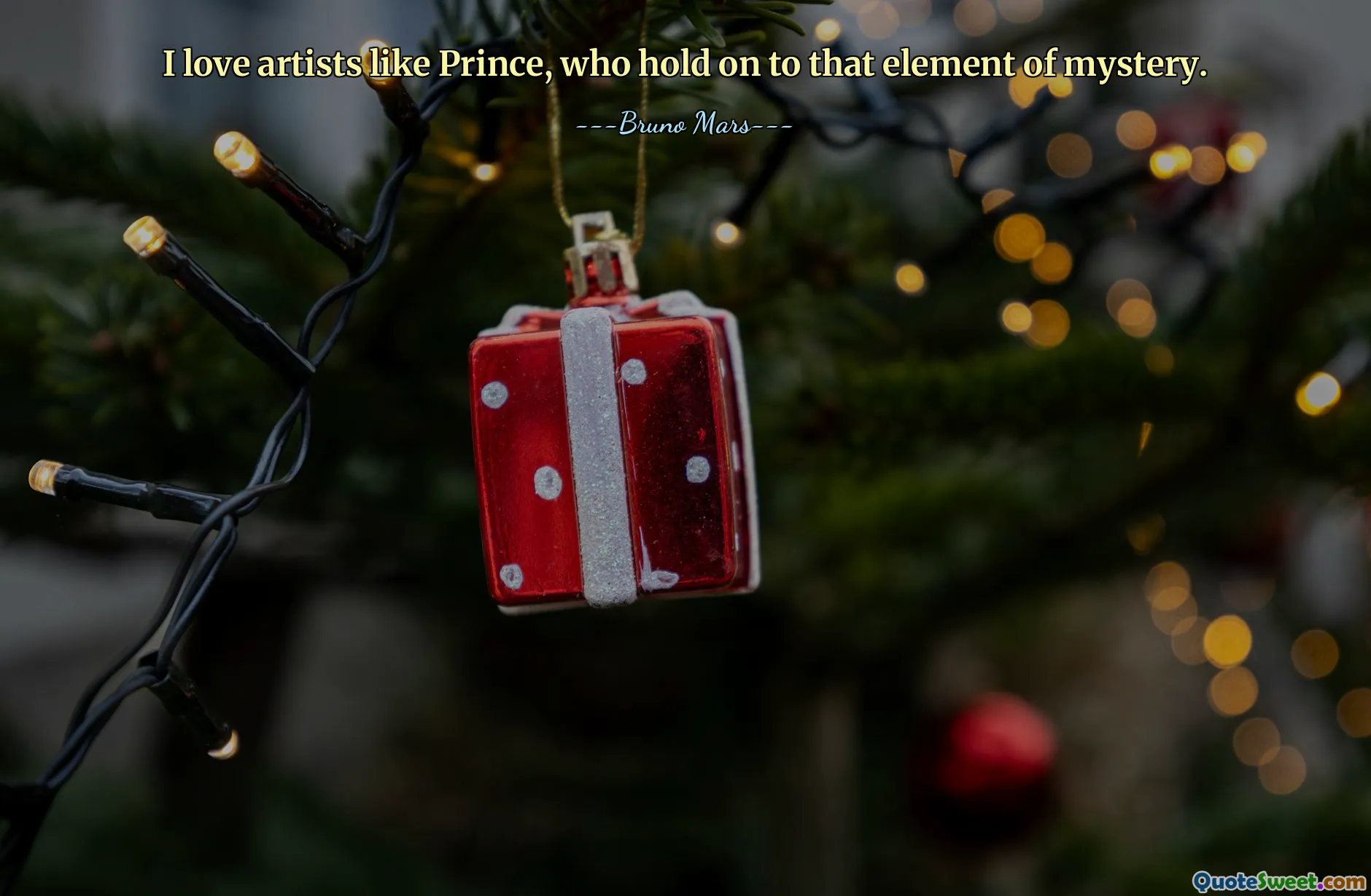 I love artists like Prince, who hold on to that element of mystery.