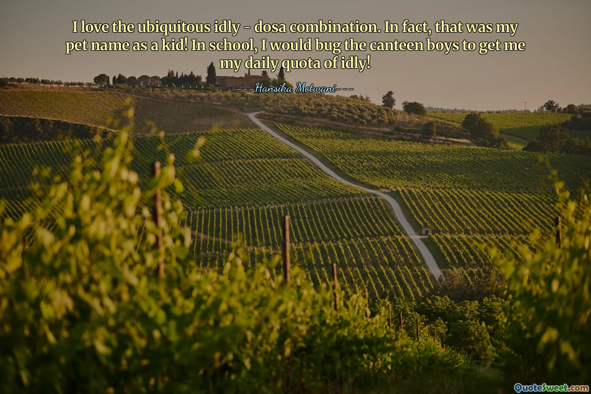 I love the ubiquitous idly - dosa combination. In fact, that was my pet name as a kid! In school, I would bug the canteen boys to get me my daily quota of idly!