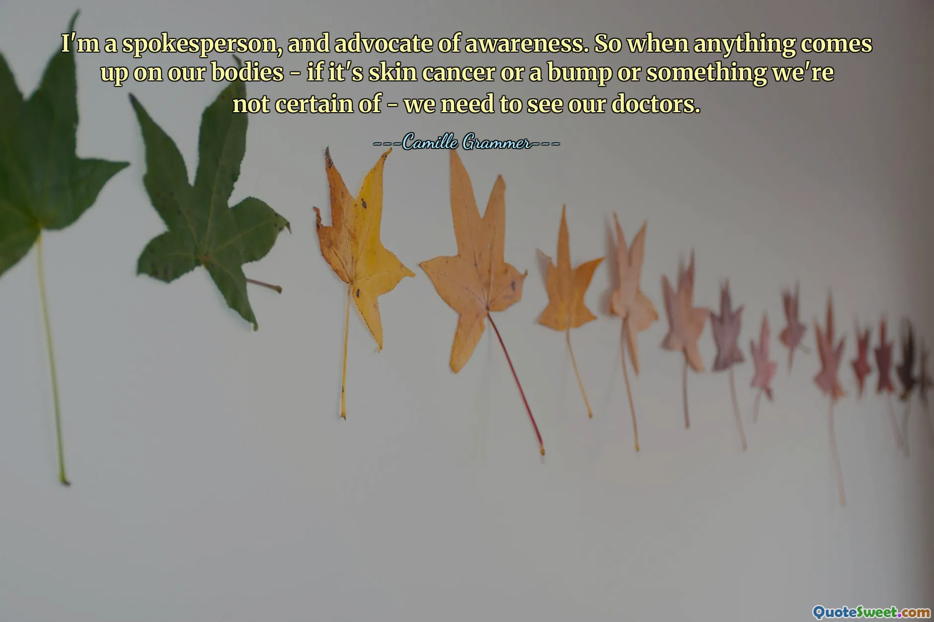 Sono un portavoce e sostenitore della consapevolezza. Quindi, quando si verifica qualcosa nel nostro corpo, che si tratti di un cancro alla pelle, di una protuberanza o di qualcosa di cui non siamo sicuri, dobbiamo consultare i nostri medici.