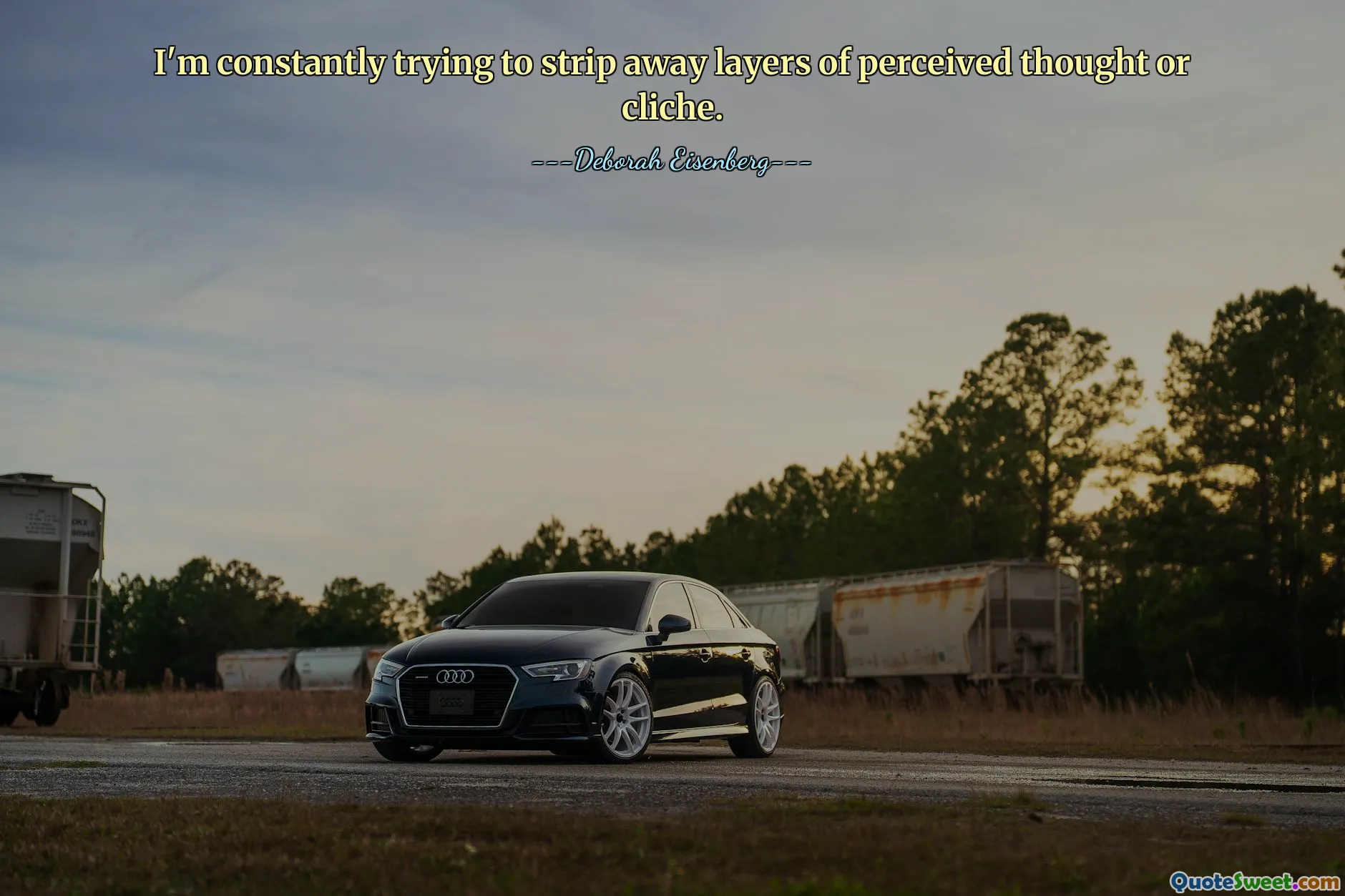 I'm constantly trying to strip away layers of perceived thought or cliche.