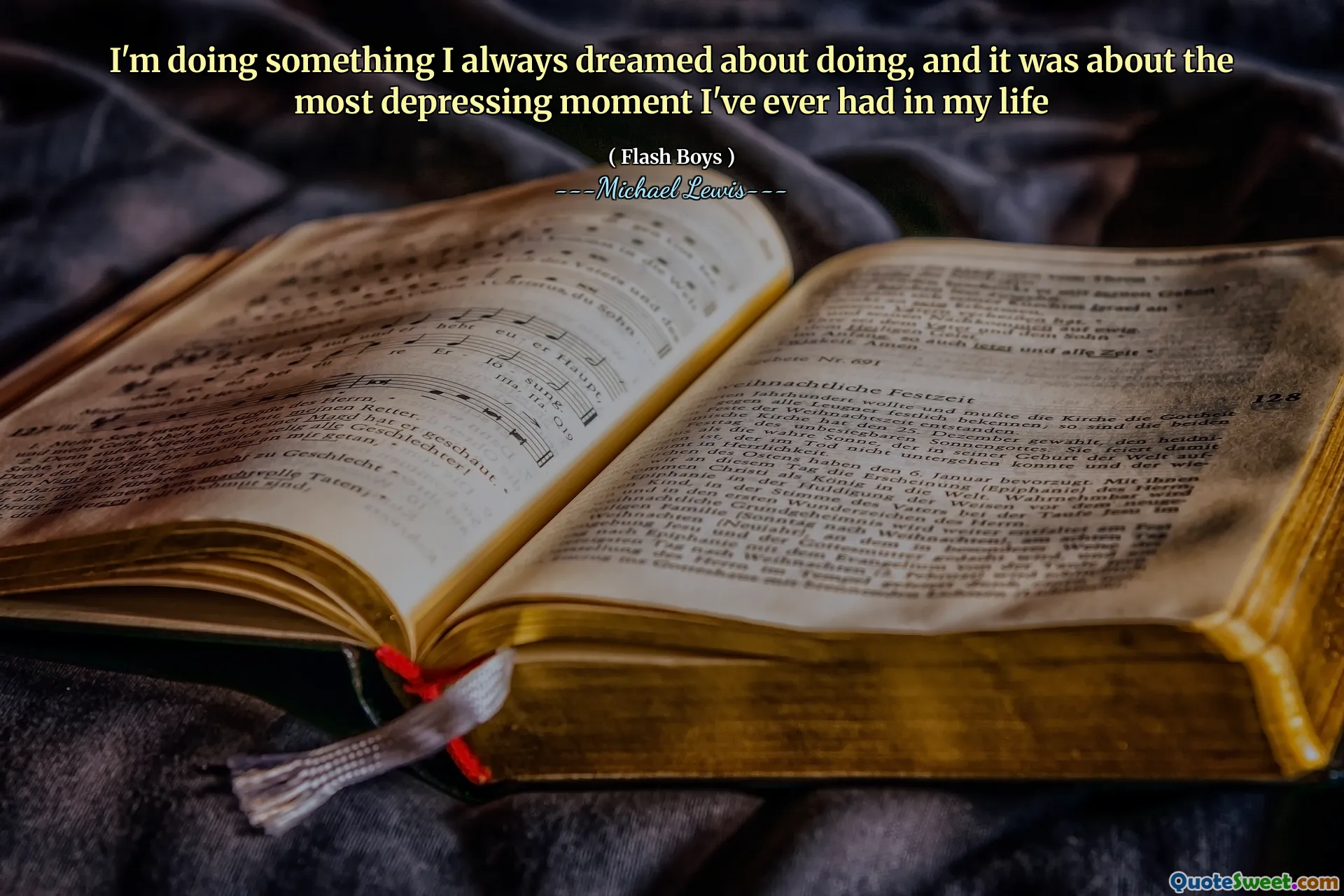 나는 내가 항상 꿈꾸던 일을하고 있는데, 그것은 내 인생에서 가장 우울한 순간에 관한 것이었다.