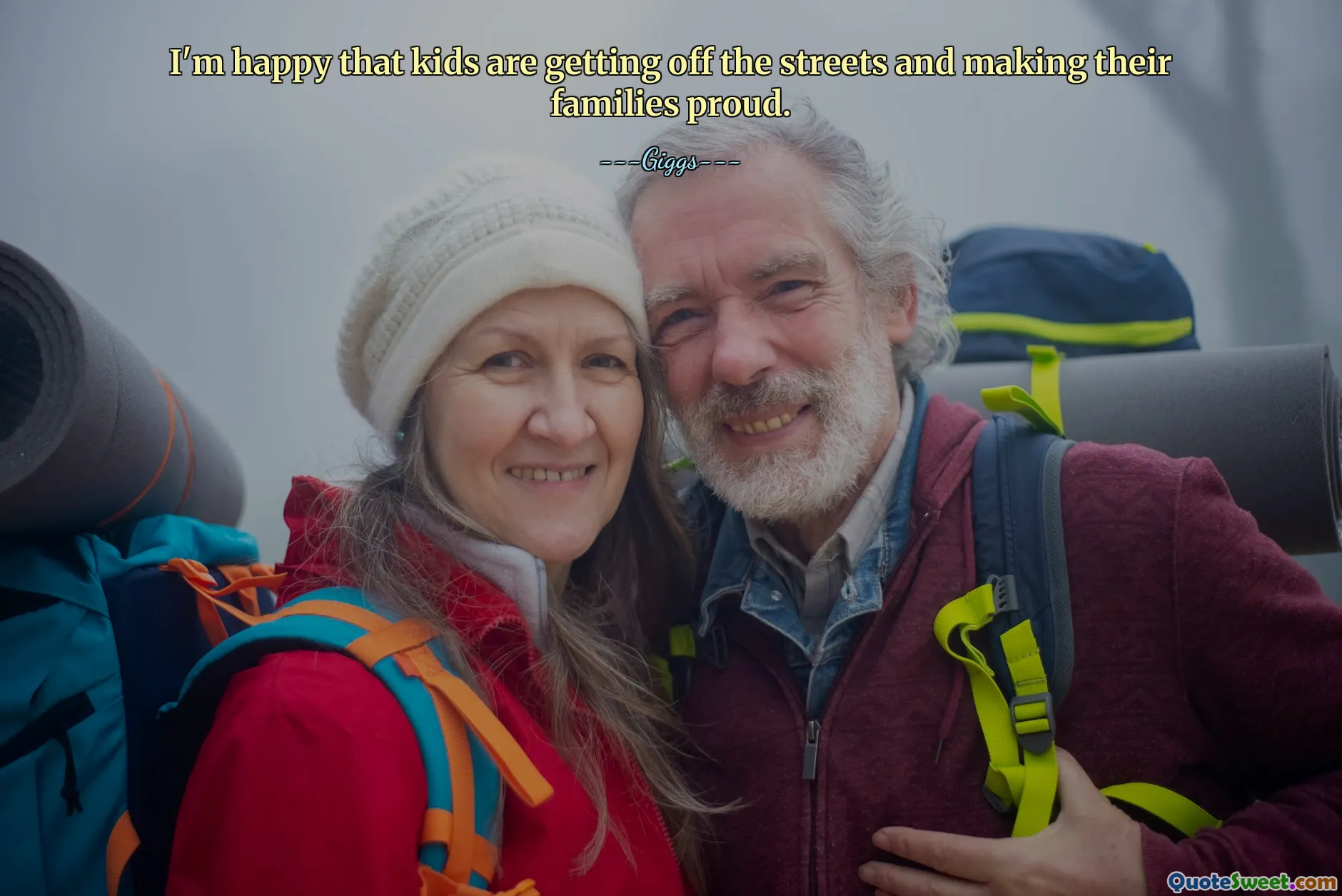 I'm happy that kids are getting off the streets and making their families proud.