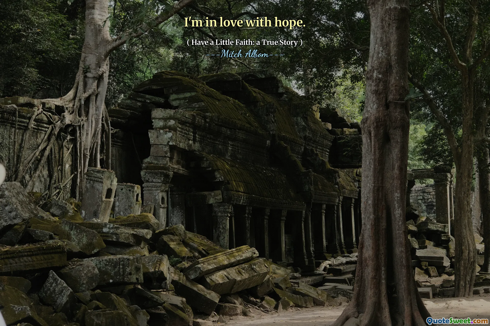 Ich bin verliebt in die Hoffnung.