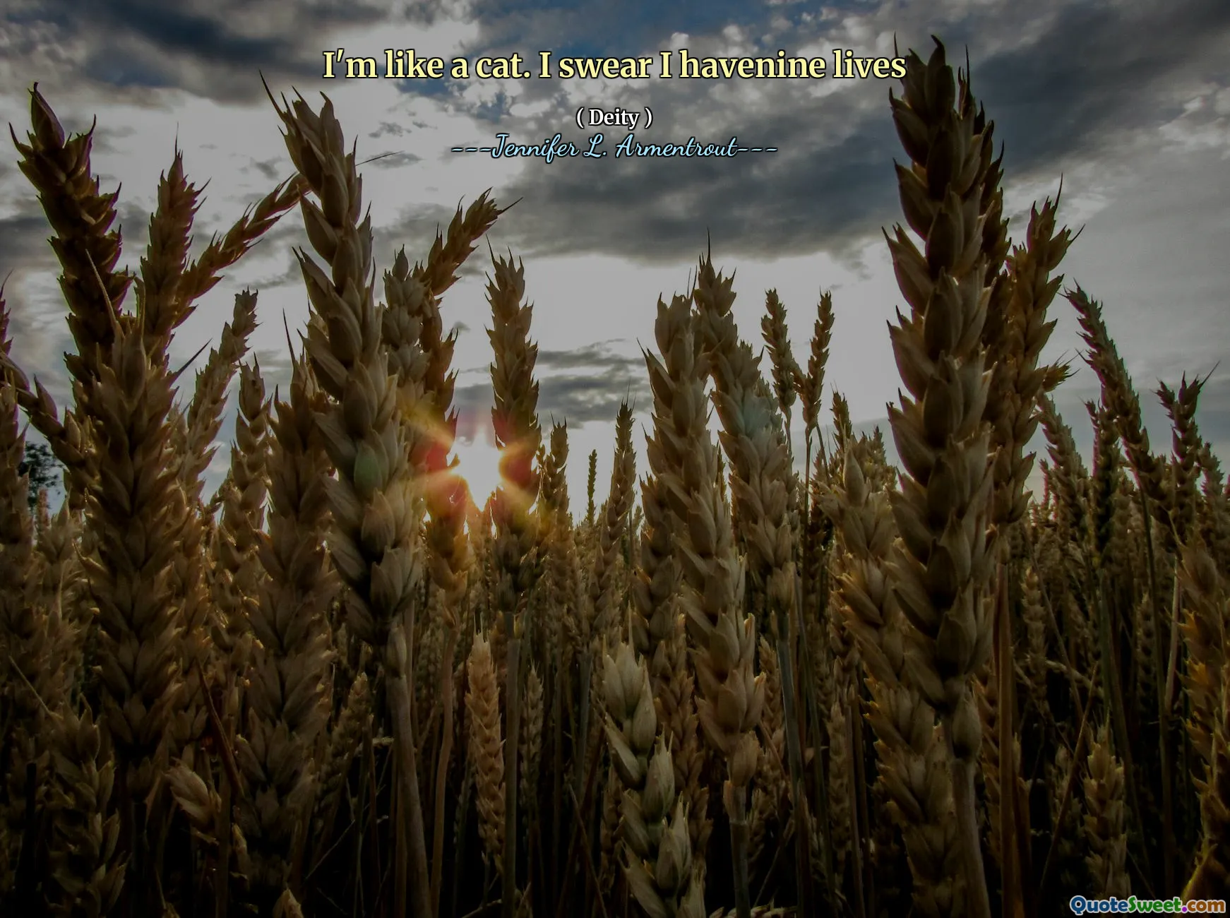 I'm like a cat. I swear I havenine lives