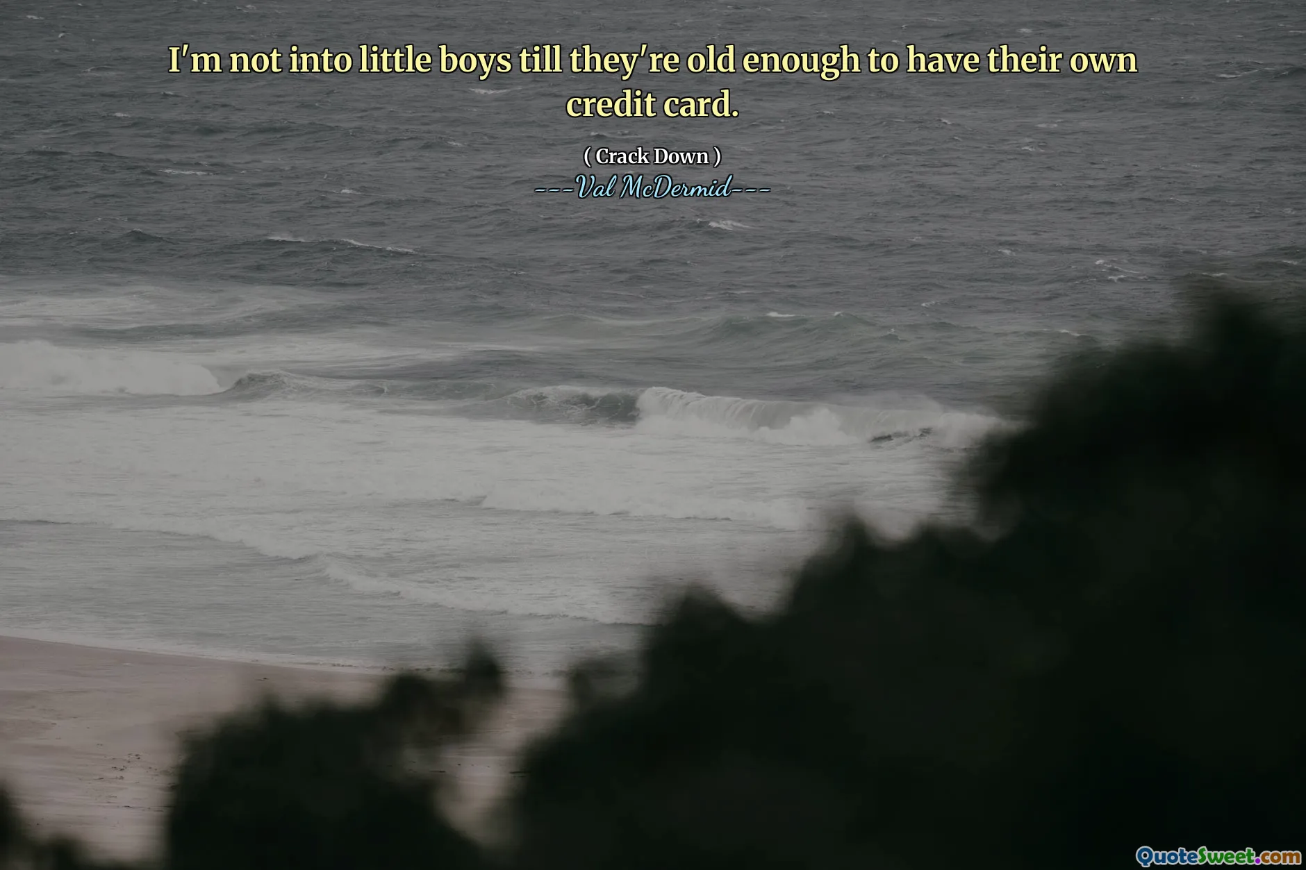 I'm not into little boys till they're old enough to have their own credit card.