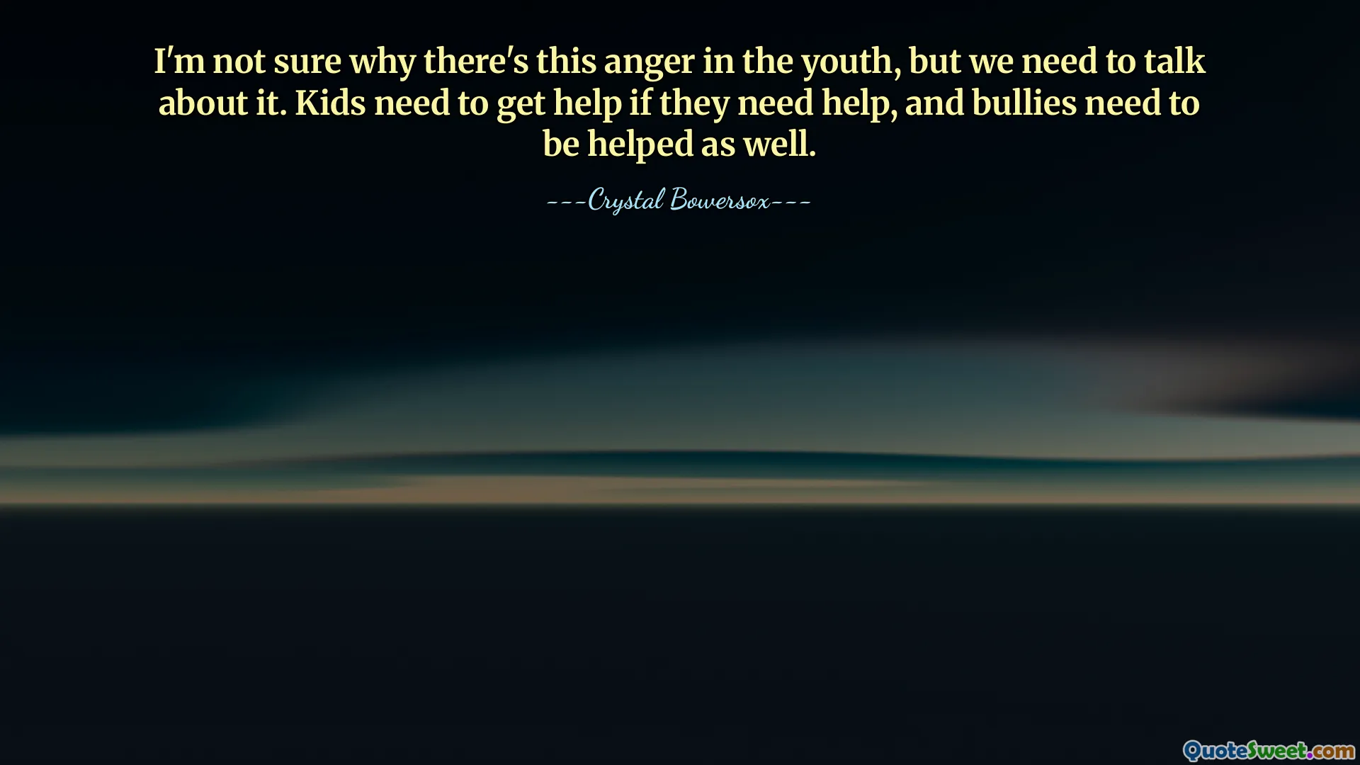 لست متأكدًا من سبب هذا الغضب لدى الشباب، لكن علينا أن نتحدث عنه. يحتاج الأطفال إلى الحصول على المساعدة إذا كانوا بحاجة إلى المساعدة، كما يحتاج المتنمرون إلى المساعدة أيضًا.