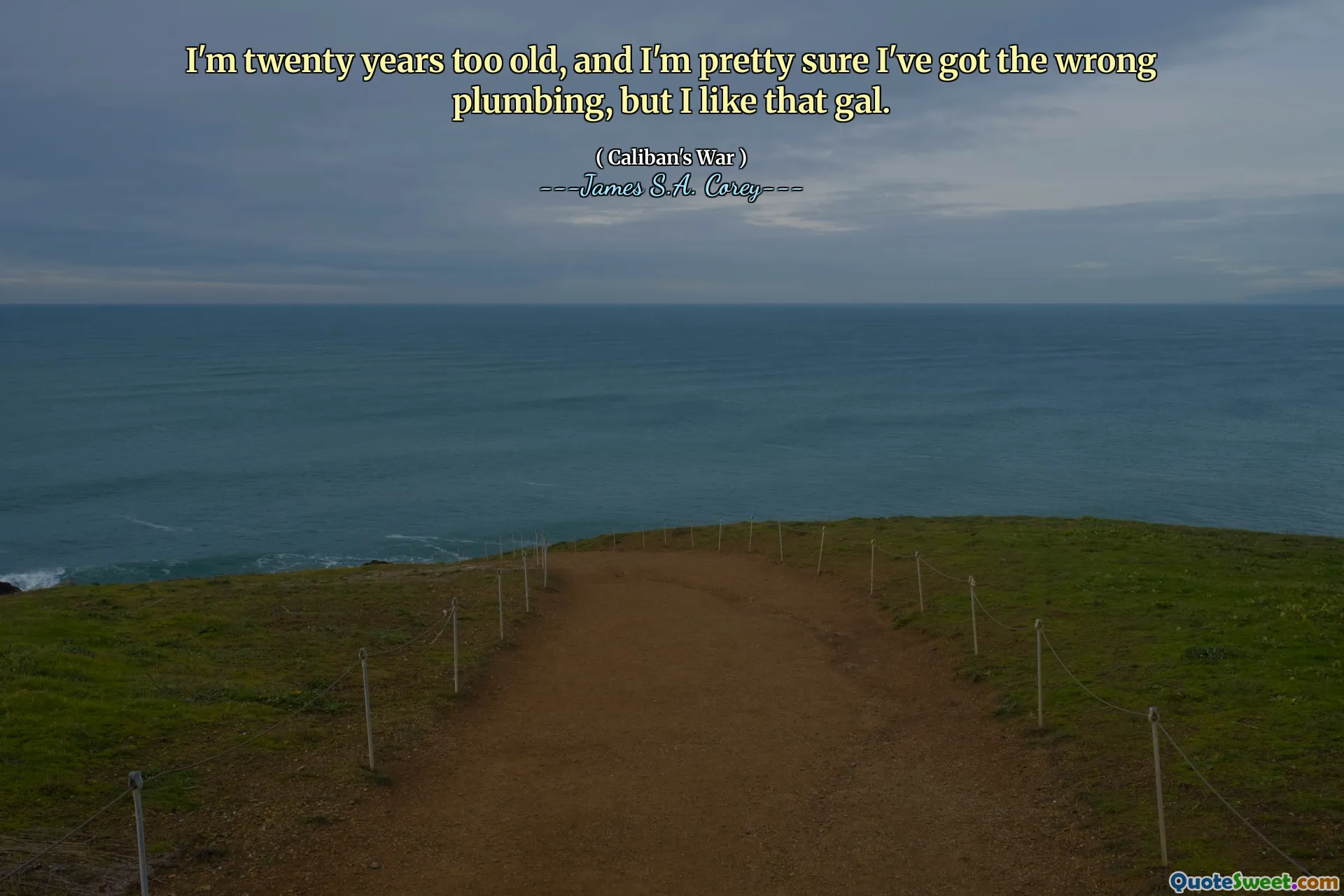 I'm twenty years too old, and I'm pretty sure I've got the wrong plumbing, but I like that gal.