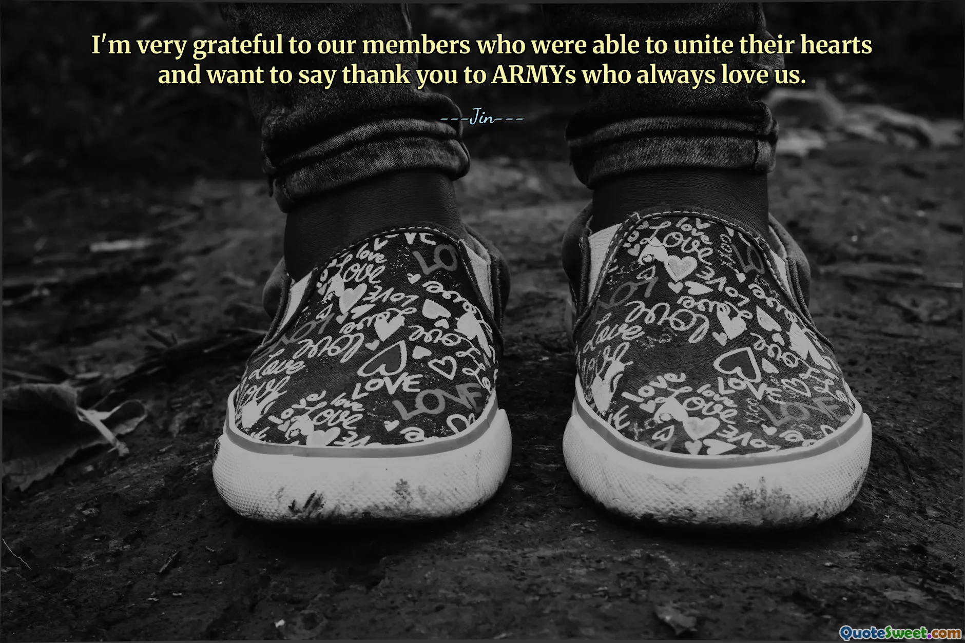 I'm very grateful to our members who were able to unite their hearts and want to say thank you to ARMYs who always love us.