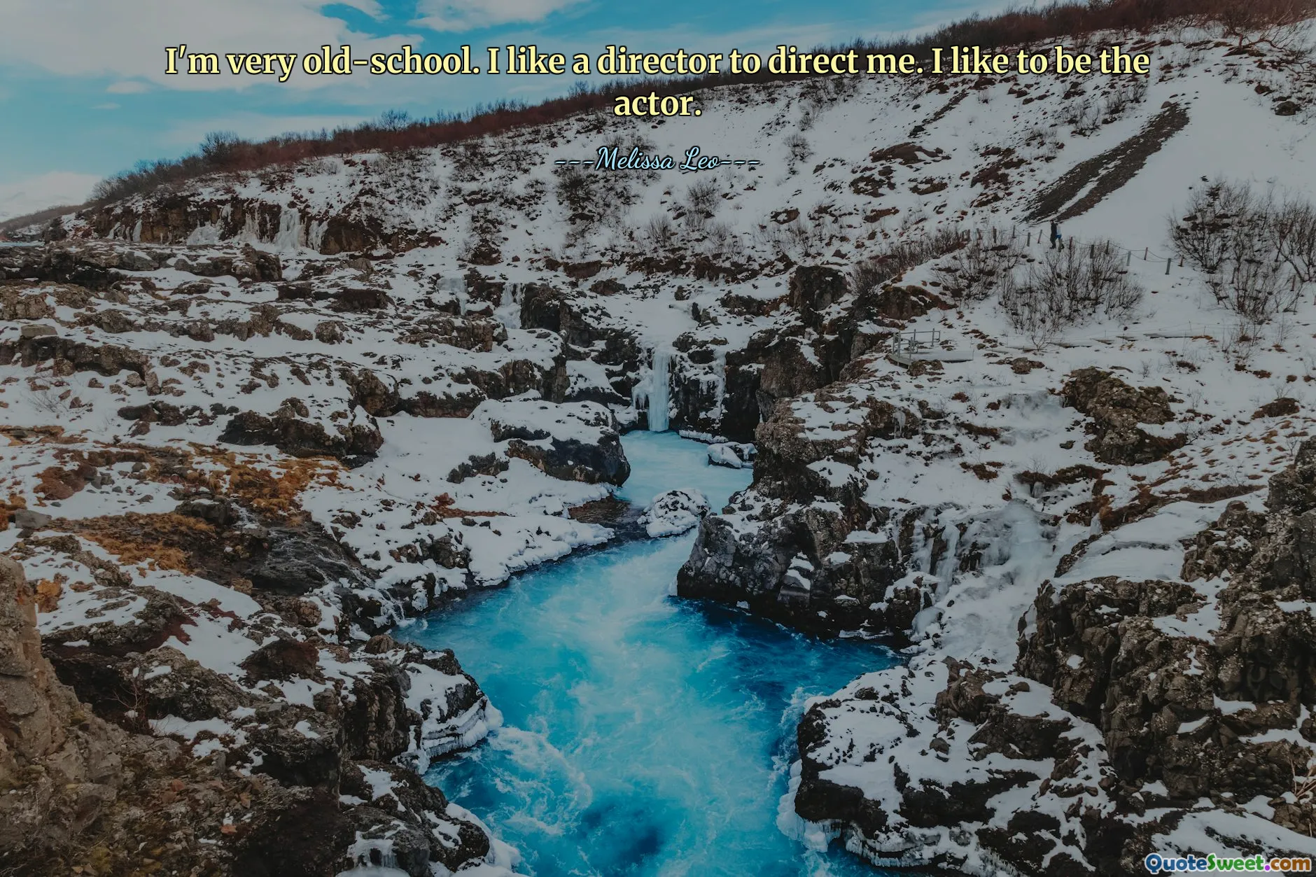 我很老派。我喜欢导演来指导我。我喜欢当演员。