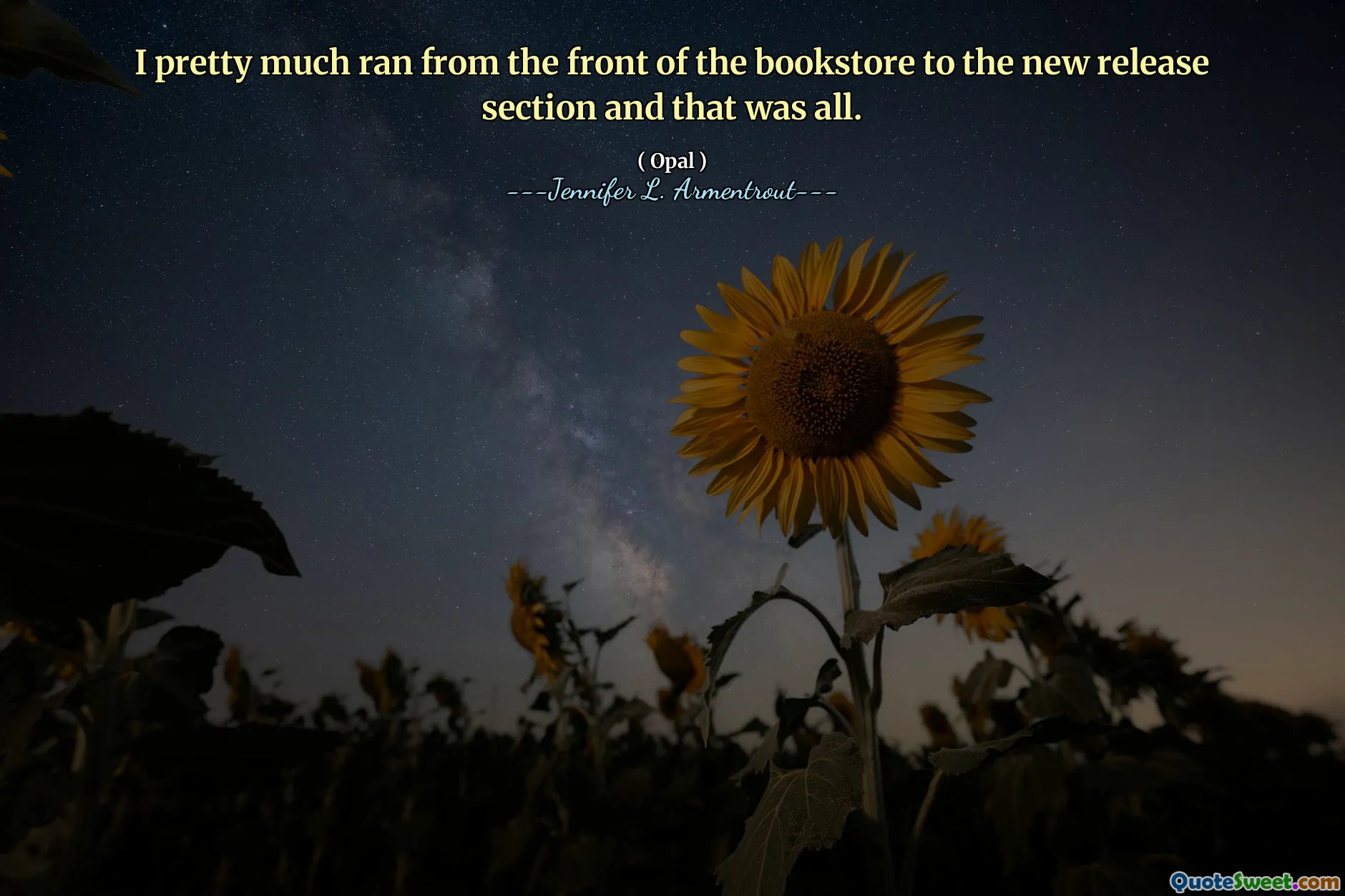 I pretty much ran from the front of the bookstore to the new release section and that was all.