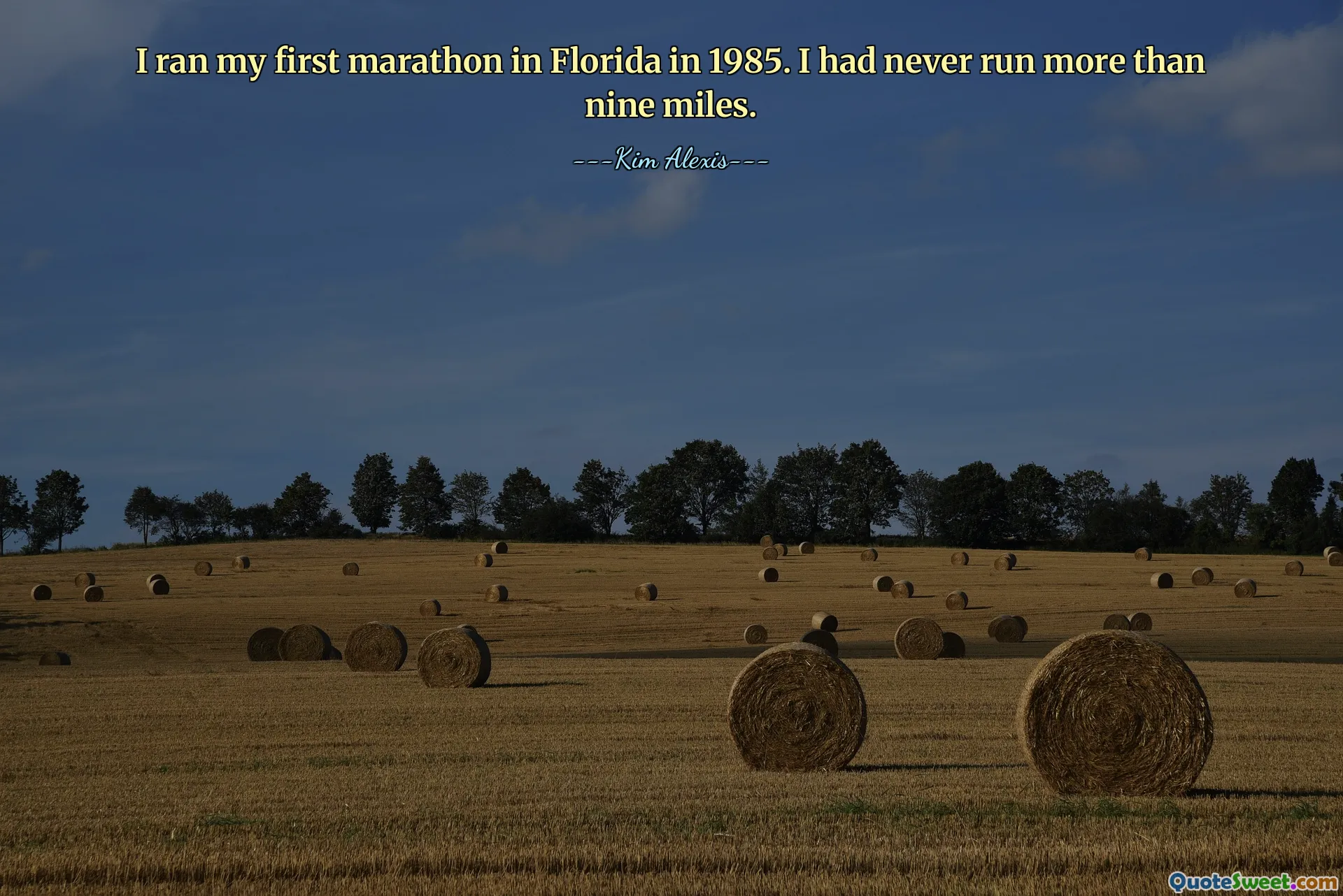 I ran my first marathon in Florida in 1985. I had never run more than nine miles.