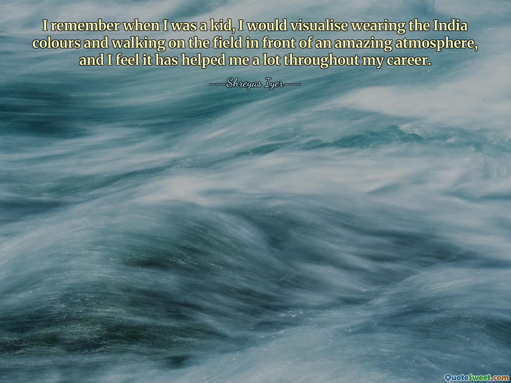 I remember when I was a kid, I would visualise wearing the India colours and walking on the field in front of an amazing atmosphere, and I feel it has helped me a lot throughout my career.