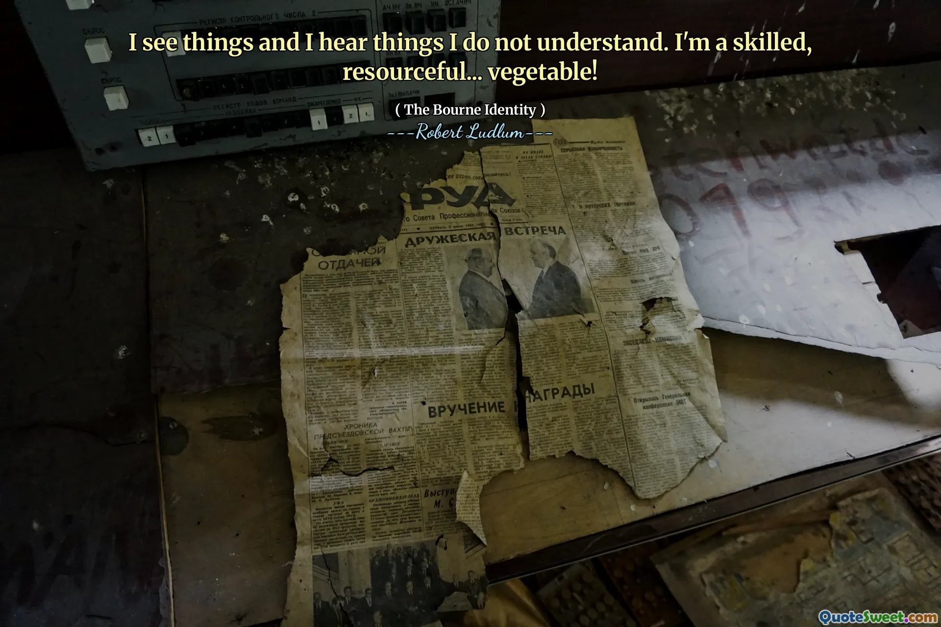 Je vois des choses et j'entends des choses que je ne comprends pas. Je suis un légume qualifié, ingénieux ...!