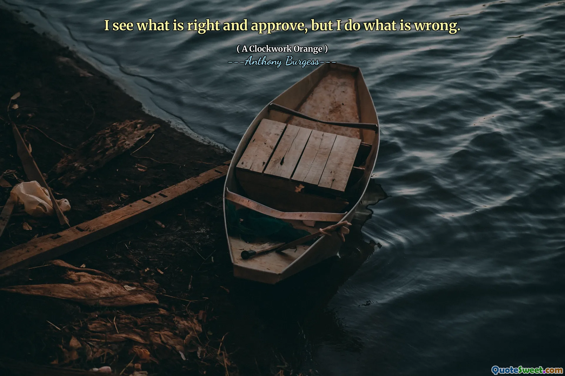 I see what is right and approve, but I do what is wrong.