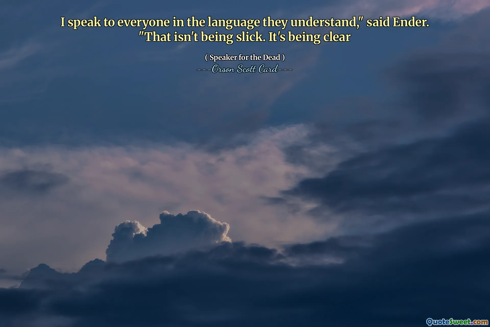 我用每个人都能理解的语言与他们交谈，”安德说。“这并不是圆滑。已经很清楚了