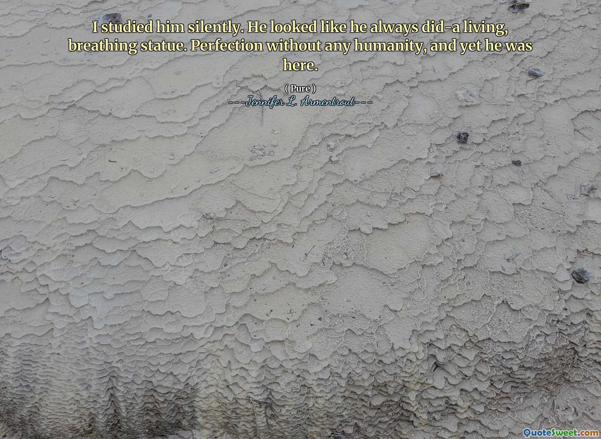 I studied him silently. He looked like he always did-a living, breathing statue. Perfection without any humanity, and yet he was here.