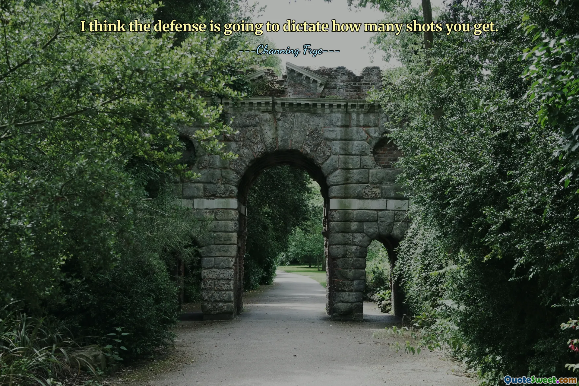 I think the defense is going to dictate how many shots you get.