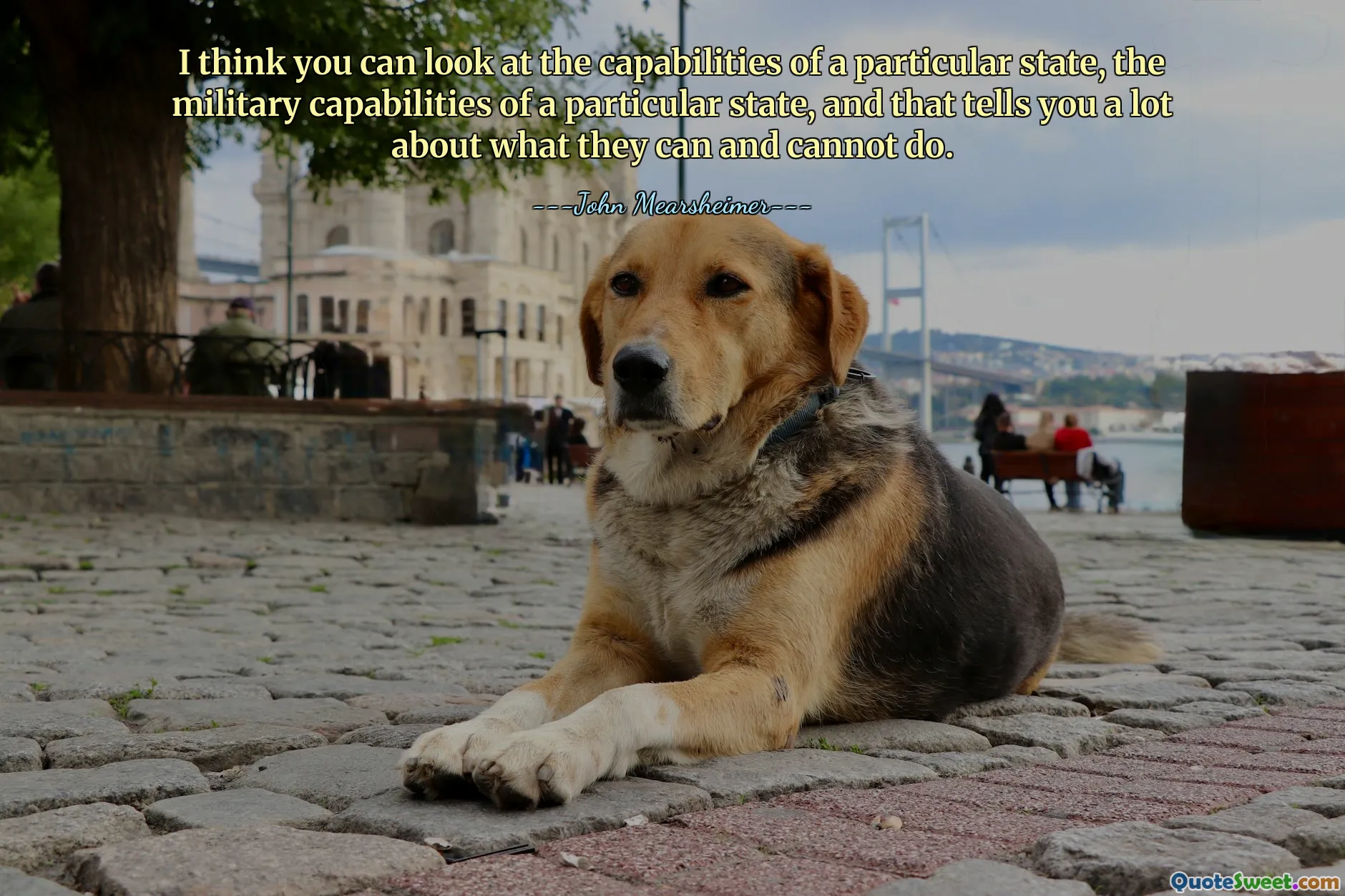 I think you can look at the capabilities of a particular state, the military capabilities of a particular state, and that tells you a lot about what they can and cannot do.