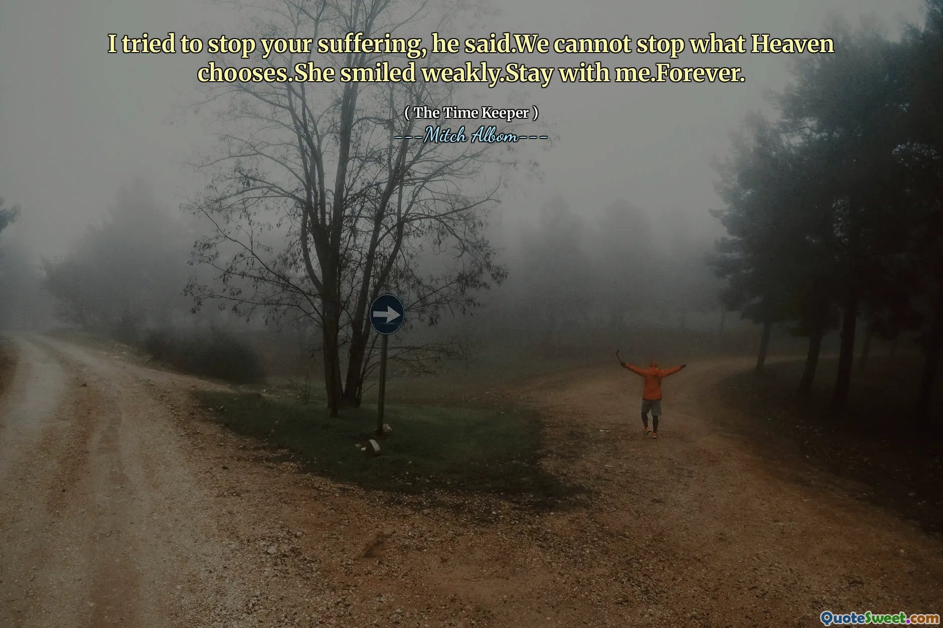 他说，我试图阻止你的痛苦。我们无法停止天堂的选择。她微笑着微笑。