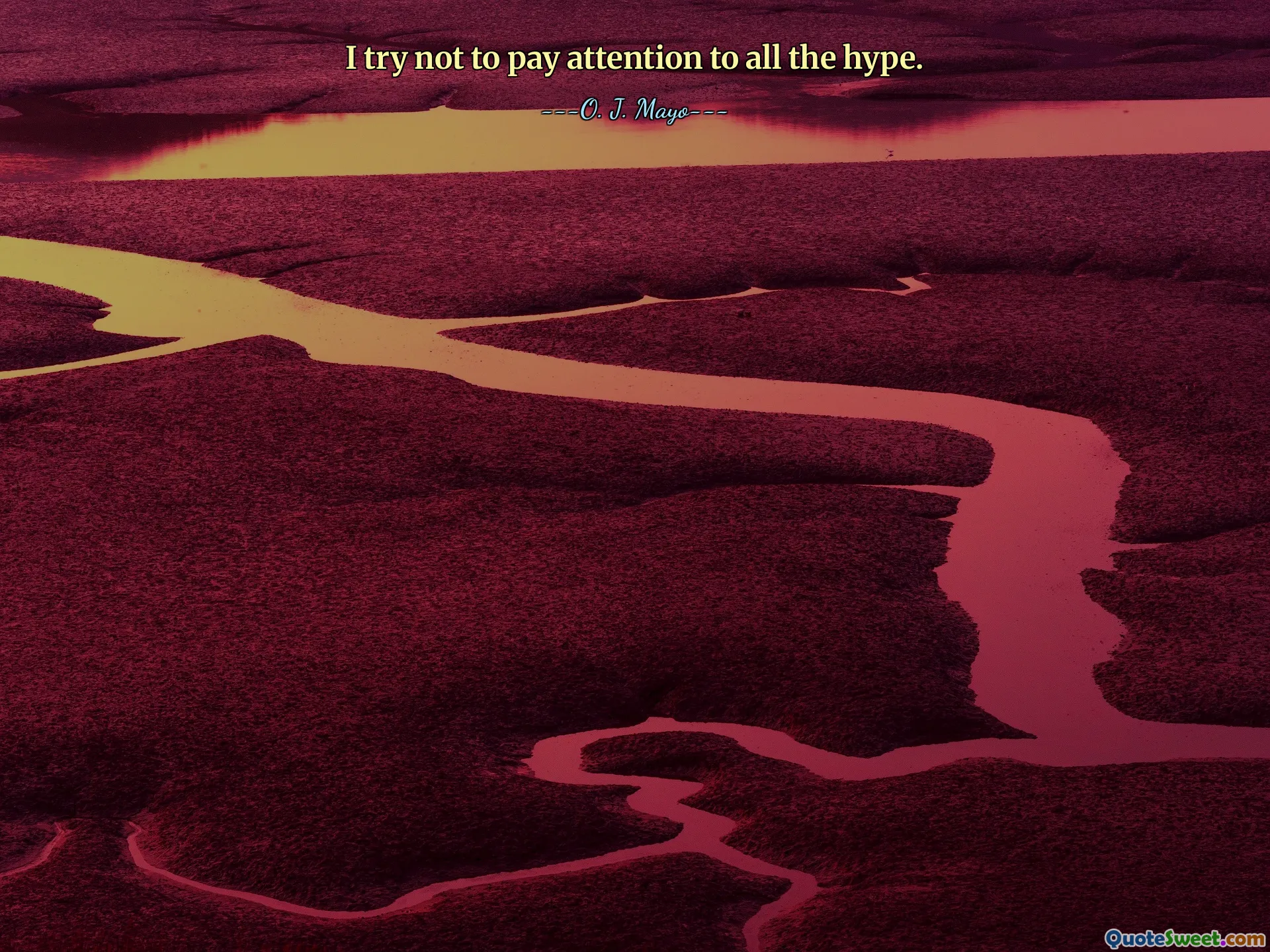 I try not to pay attention to all the hype.